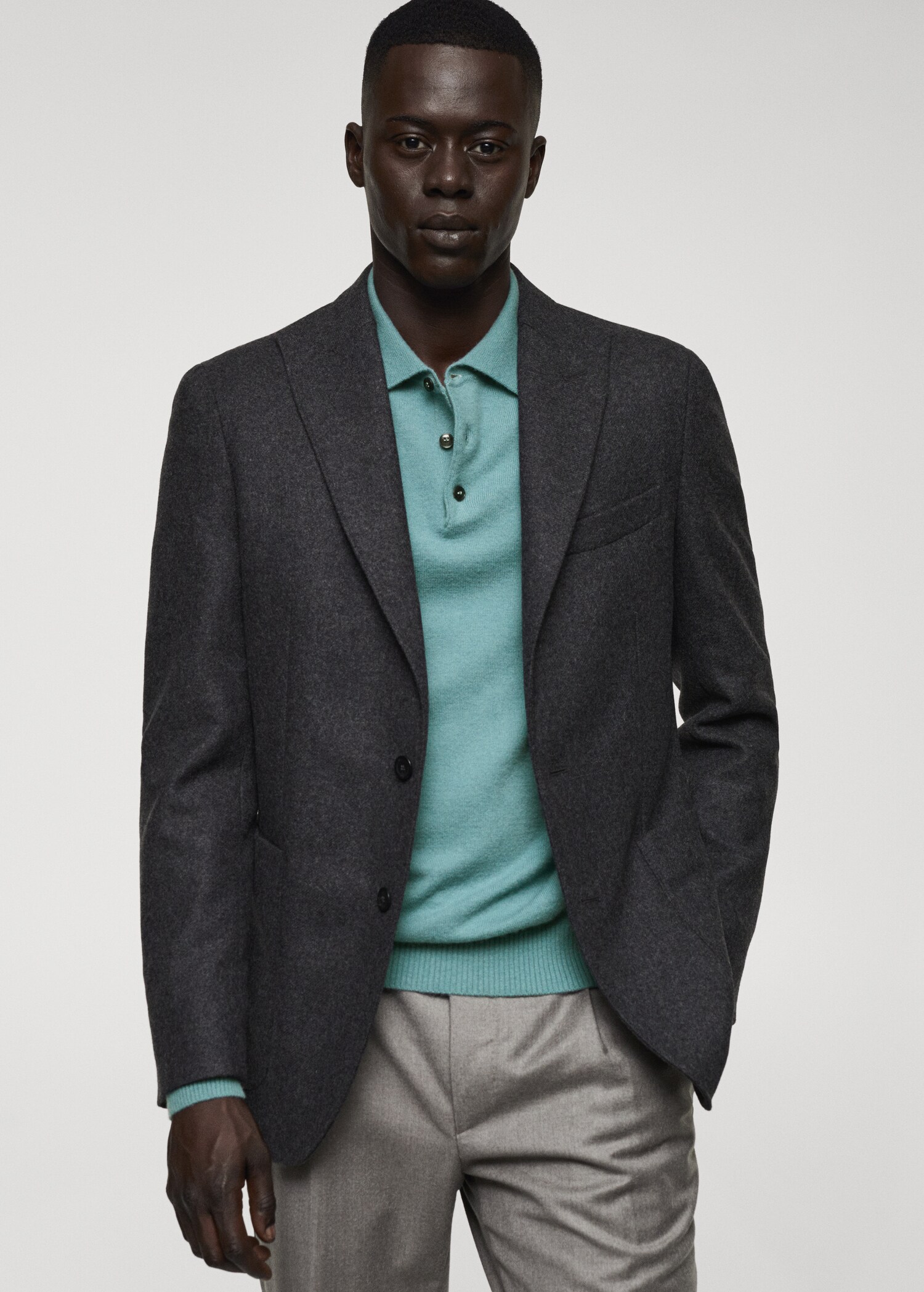 Virgin wool combined blazer  - Details of the article 4