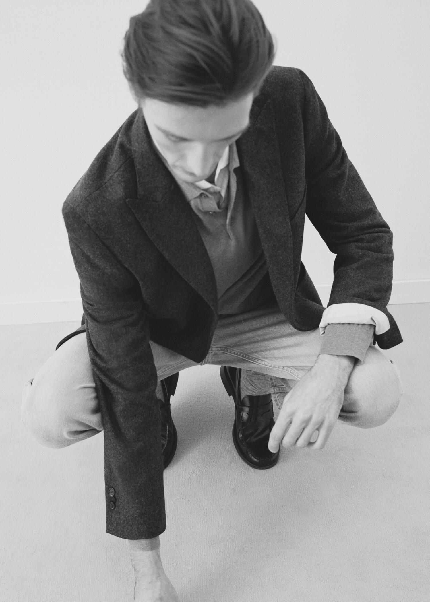 Virgin wool combined blazer  - Details of the article 6