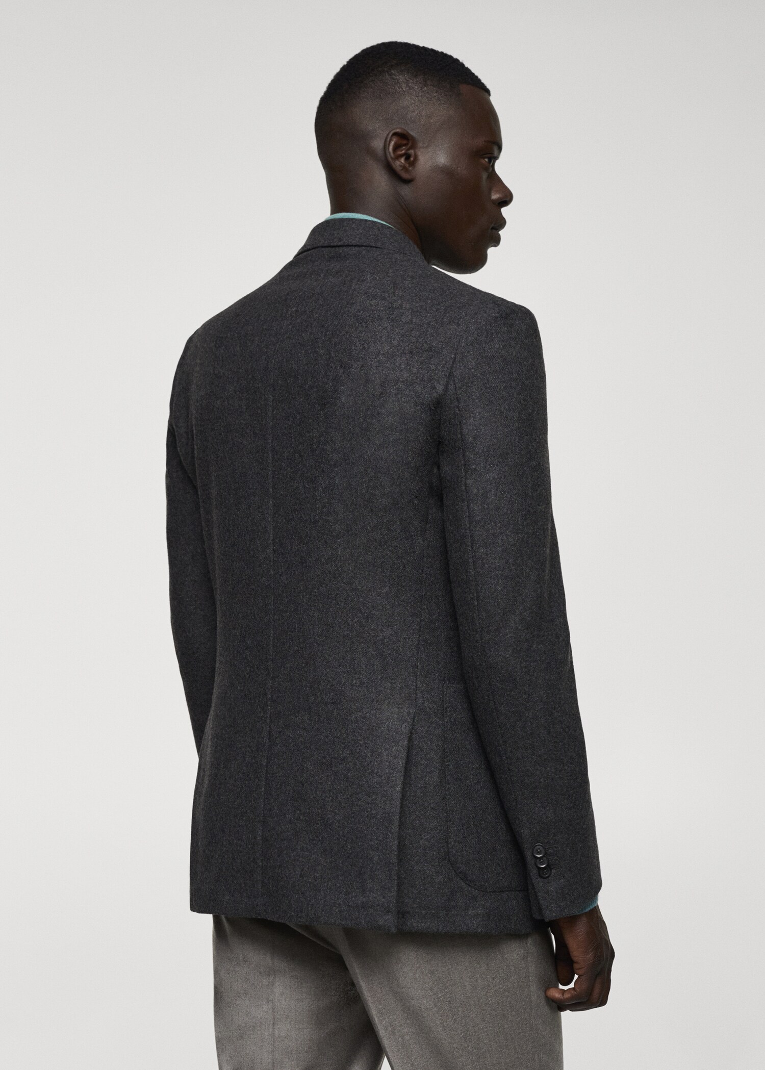 Virgin wool combined blazer  - Reverse of the article