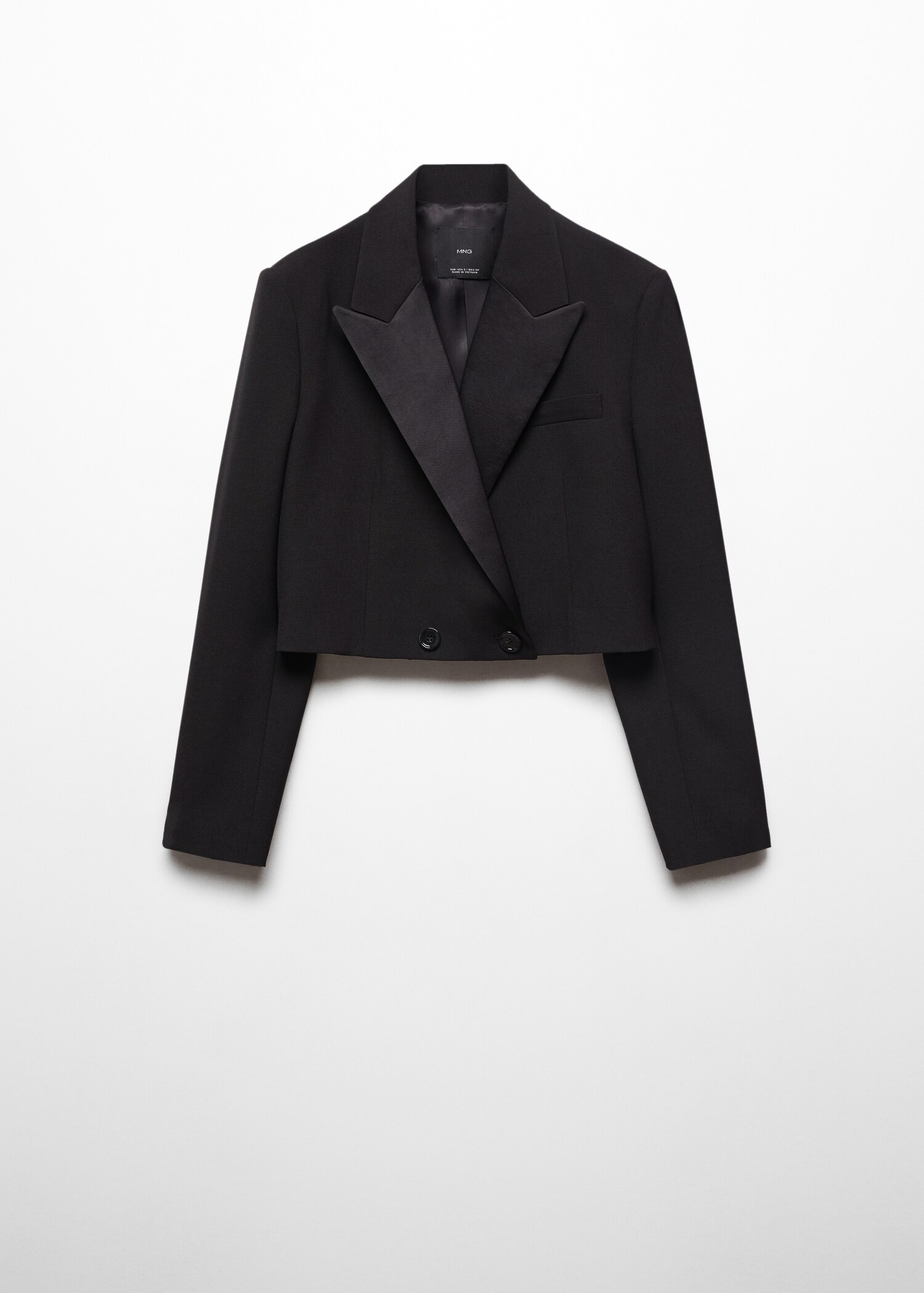 Veste crop détails satinés - Article sans modèle