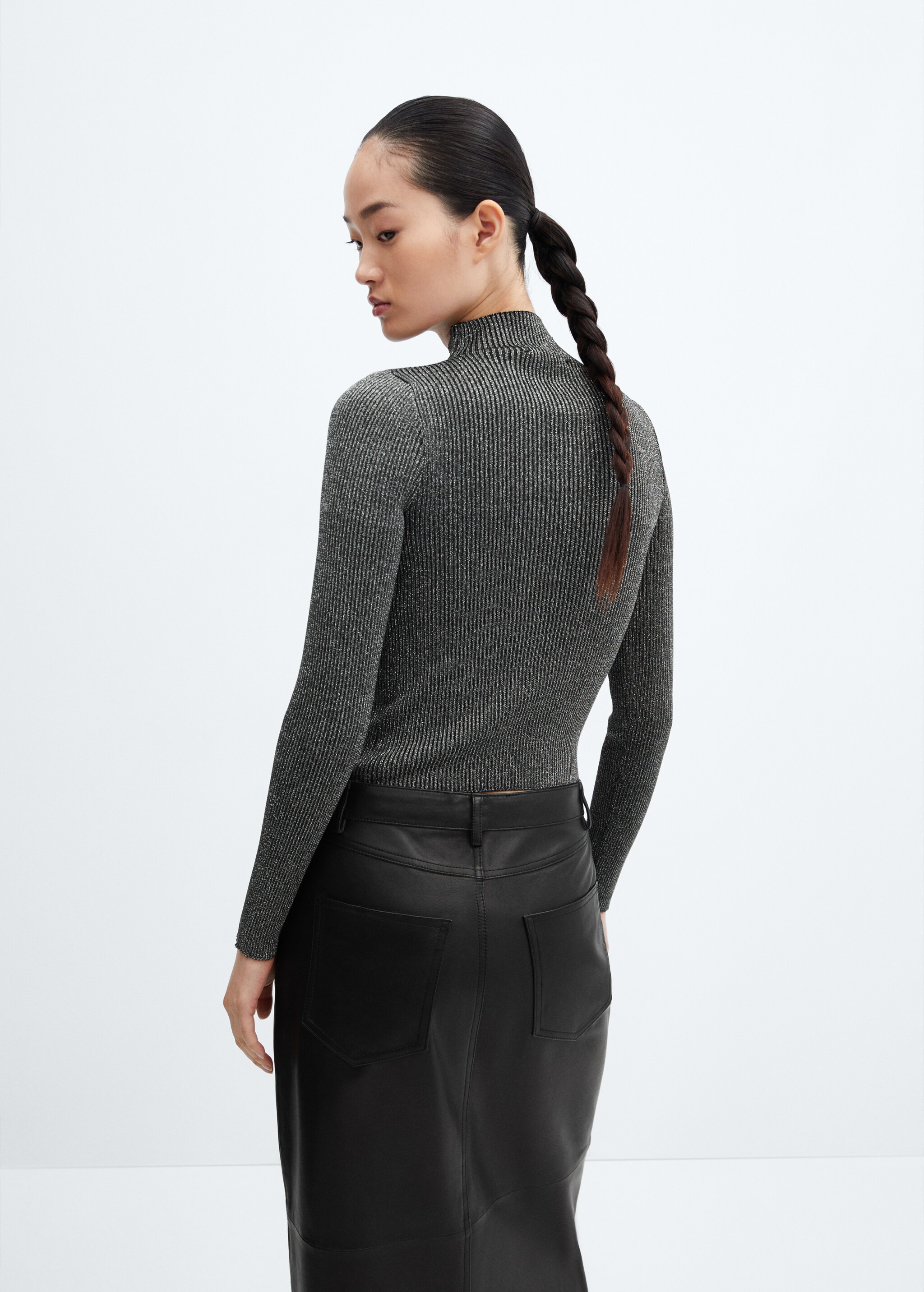 Lurex perkins-neck sweater - Reverse of the article