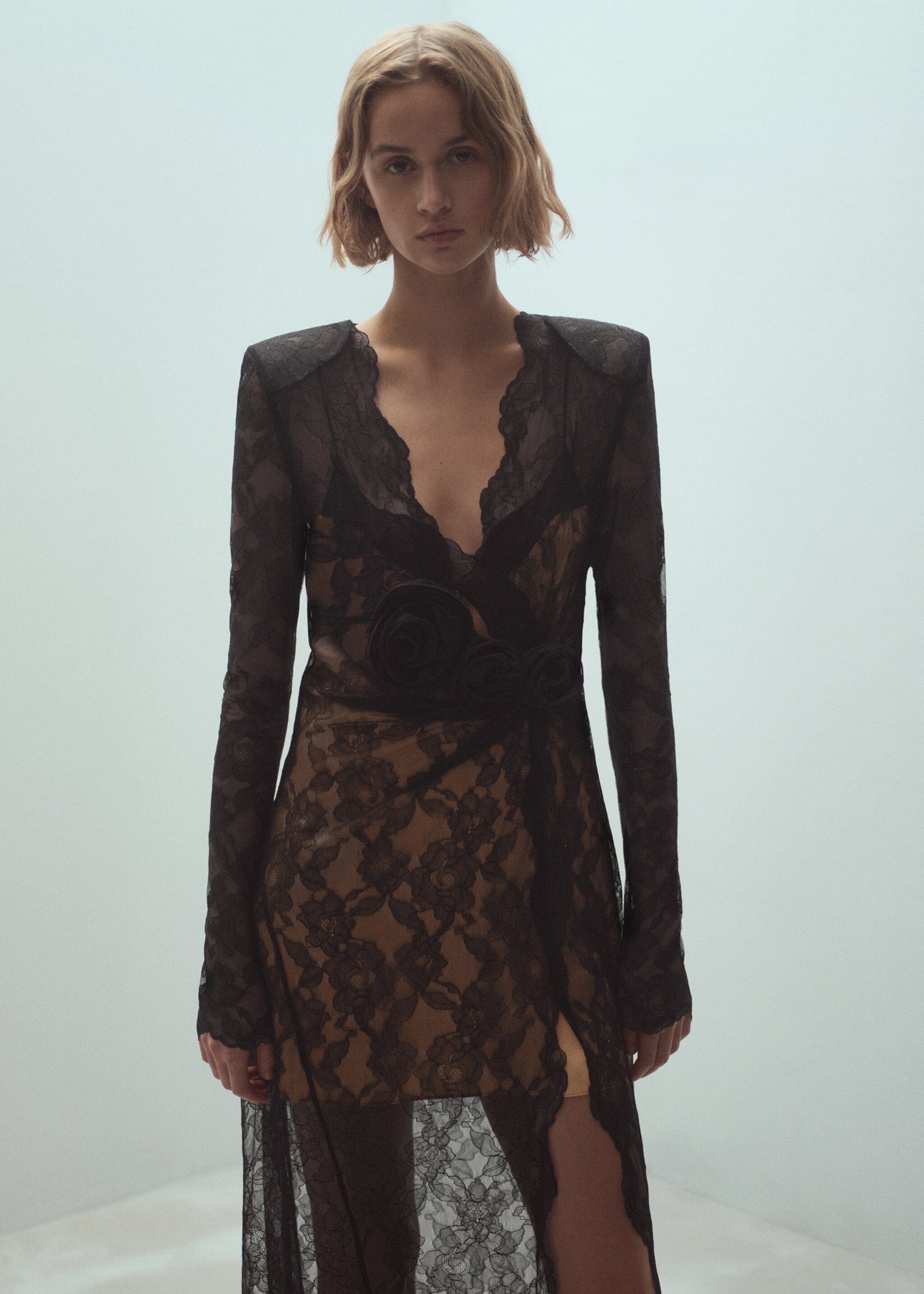 Lace dress with flower detail - Medium plane