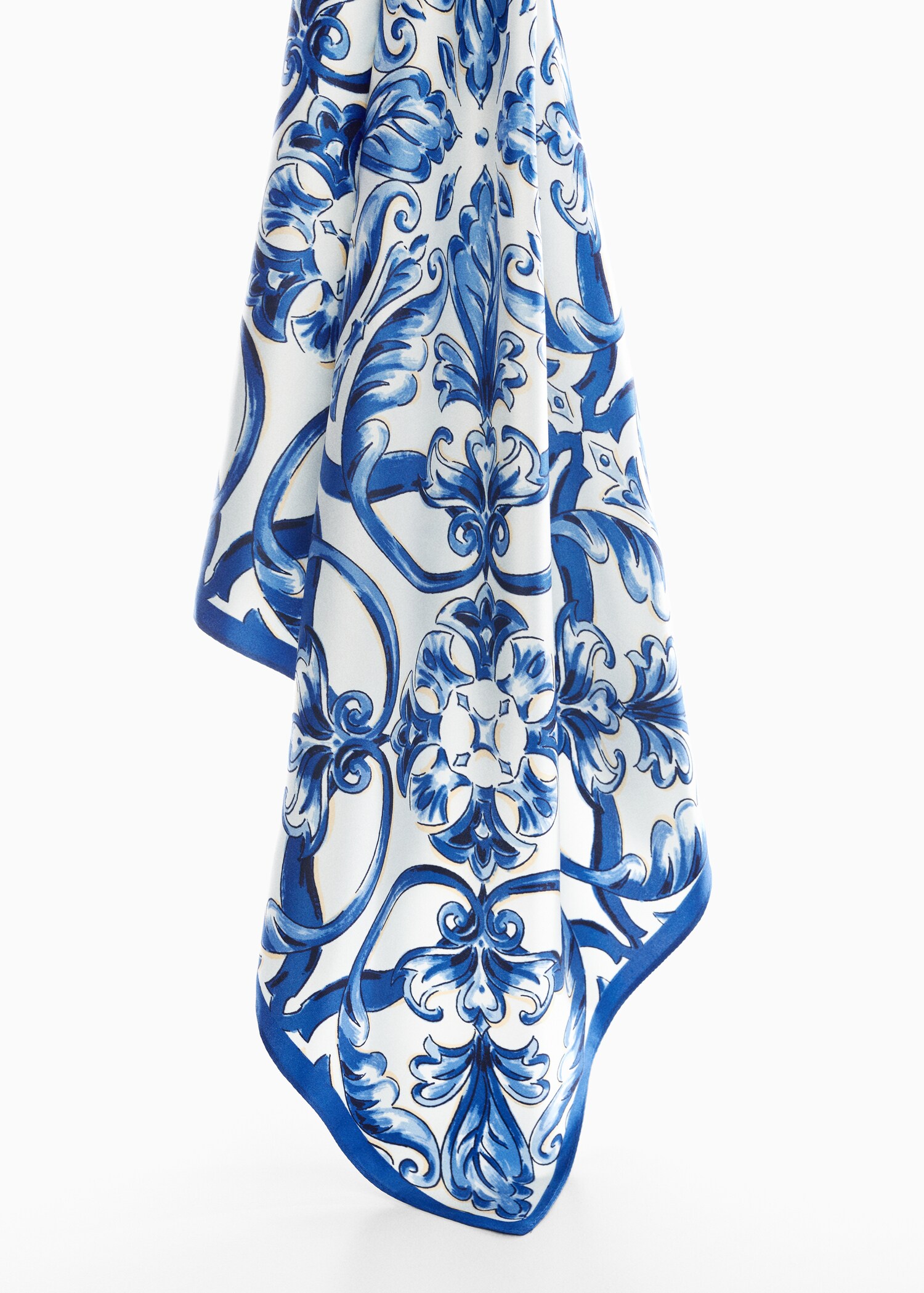 Printed satin scarf - Medium plane