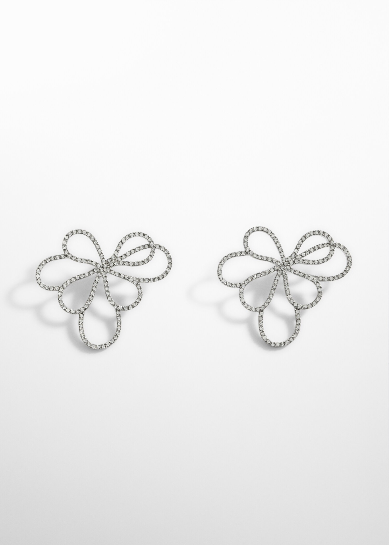Irregular flower rhinestone earrings - Article without model