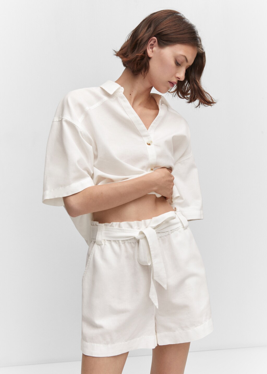 Cotton linen shorts