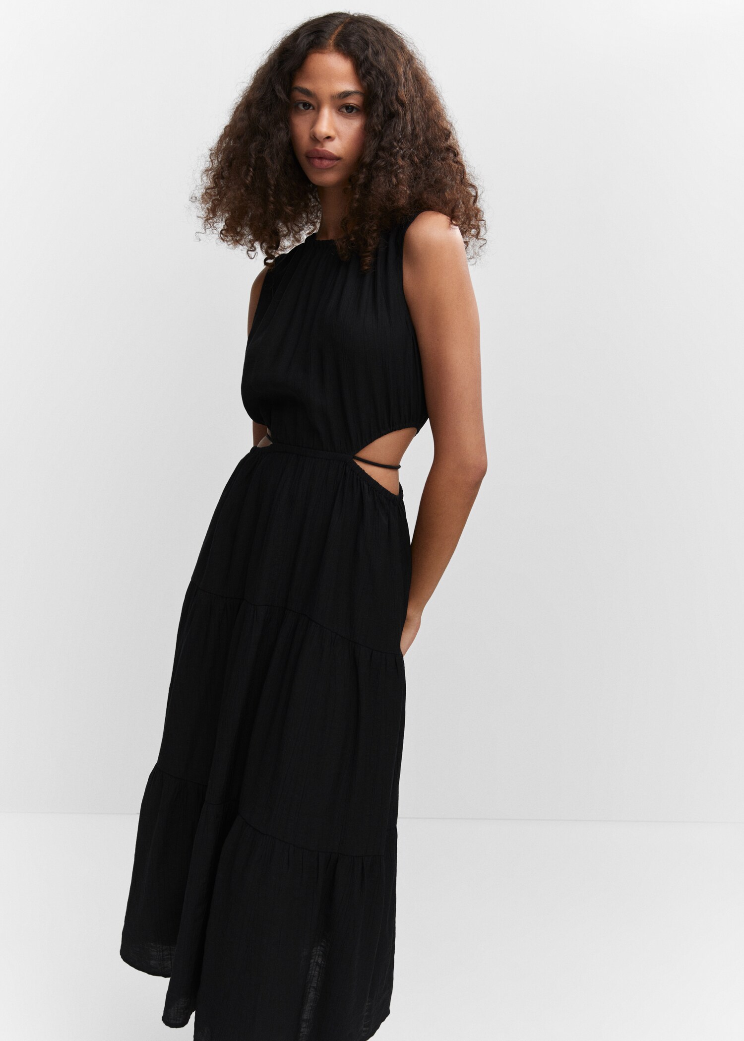 Flared dress with openings - Women | MANGO Kosovo Flared dress with openings - Women | MANGO Kosovo