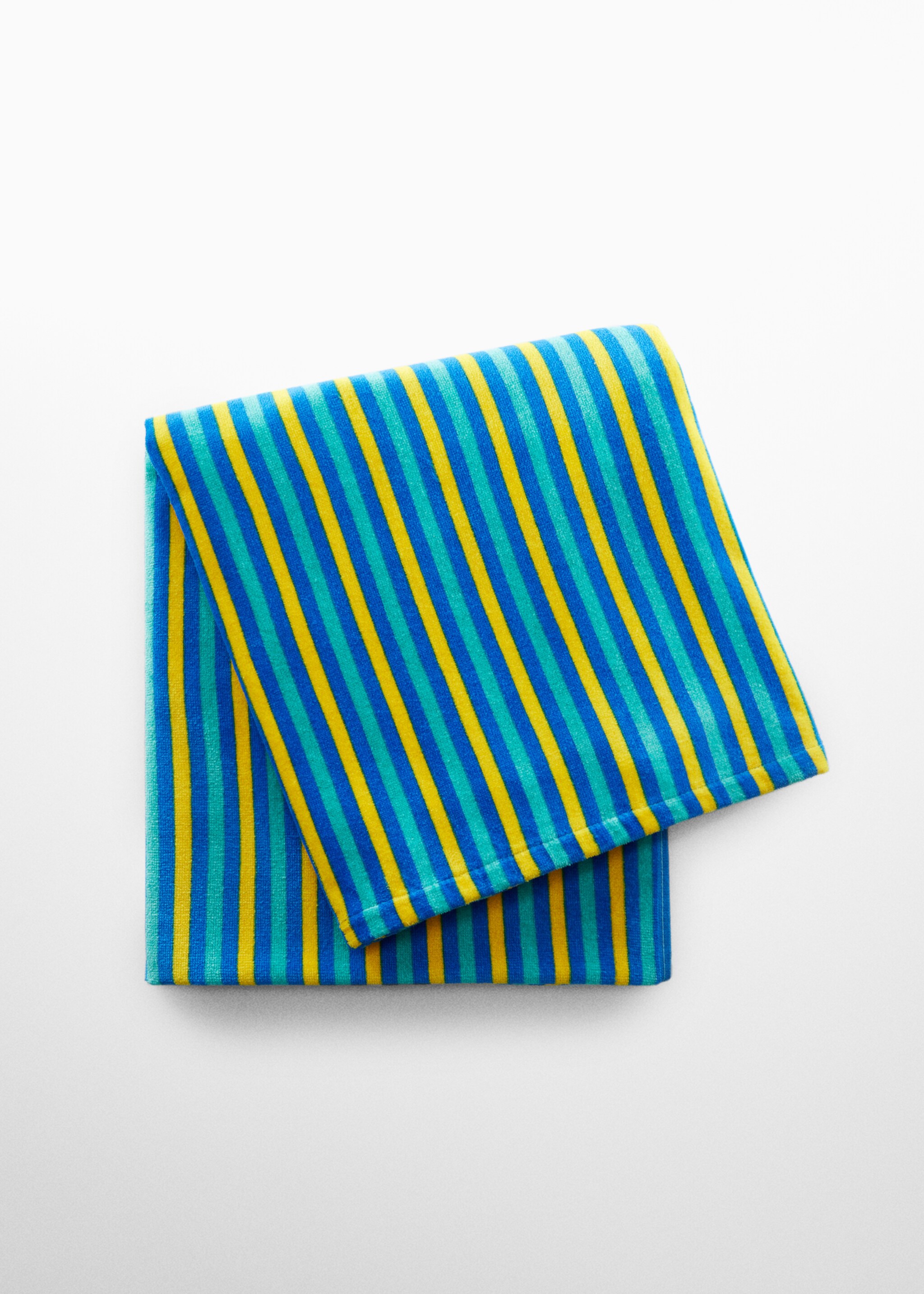 Multi-coloured striped beach towel - Article without model, Green. Ref: 57020408-00.