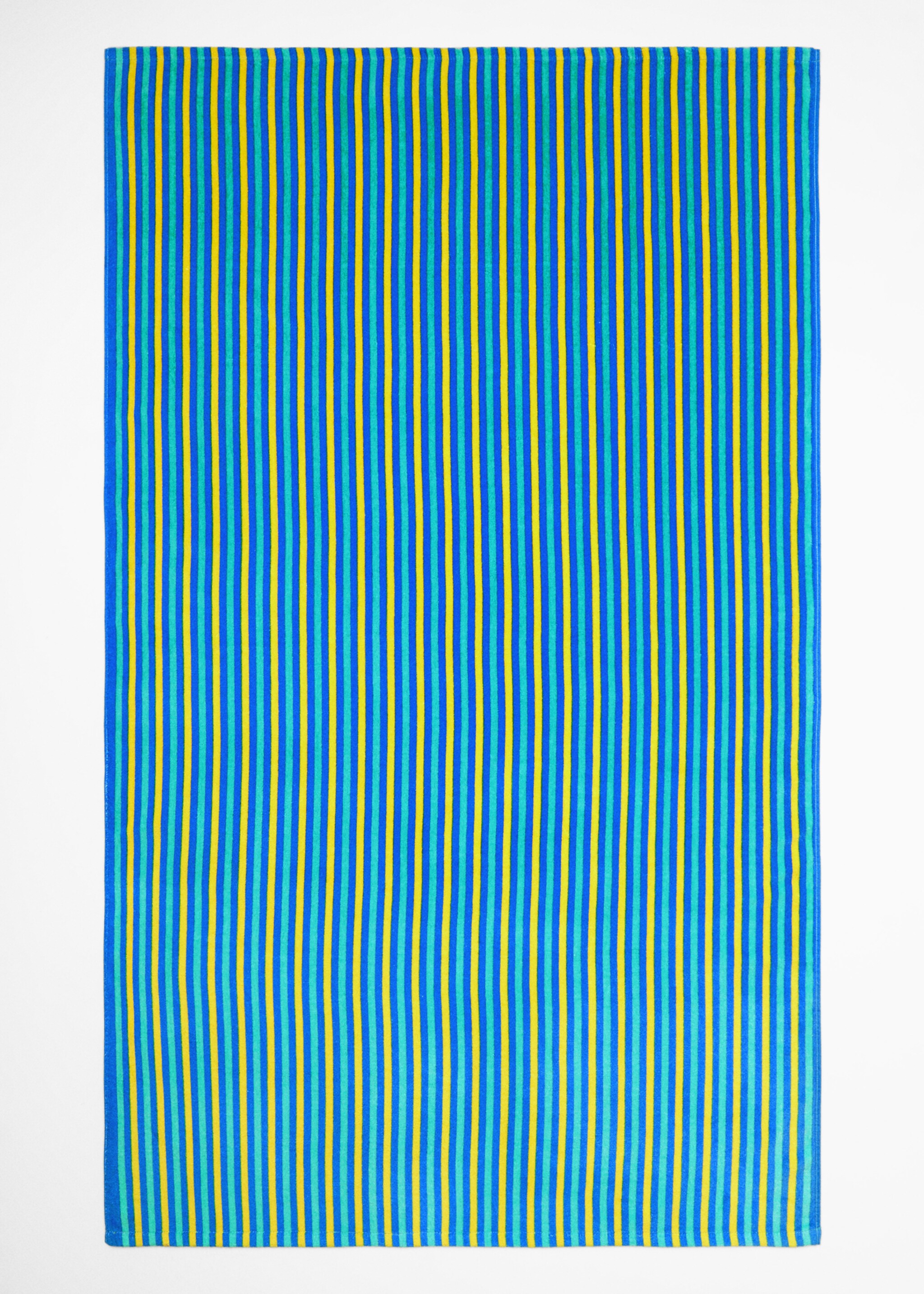 Multi-coloured striped beach towel - Details of the article 2, Green. Ref: 57020408-00.