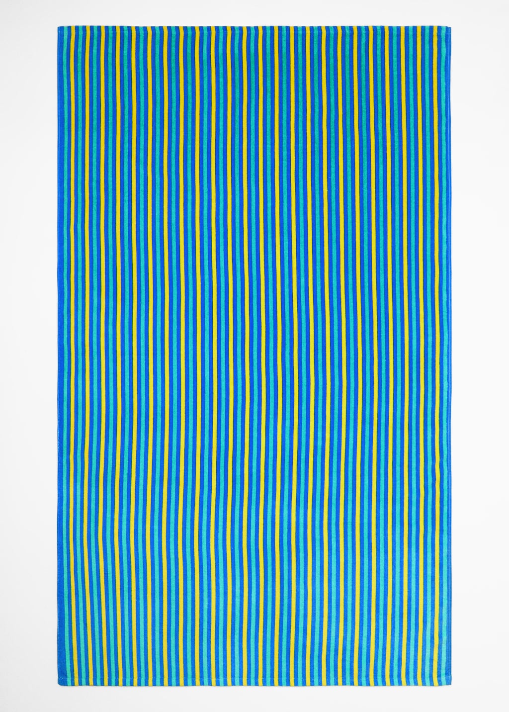 Multi-coloured striped beach towel