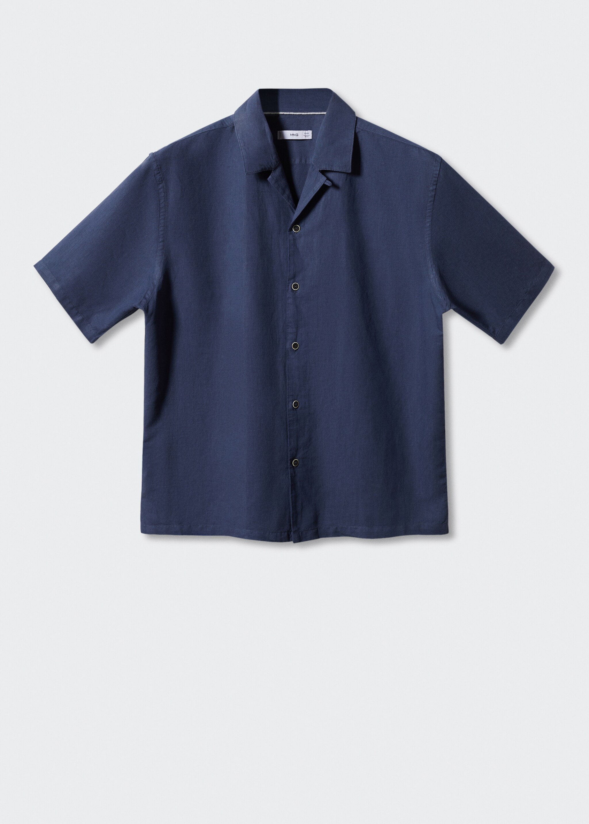 Cotton-linen bowling-collar shirt - Articol fără model