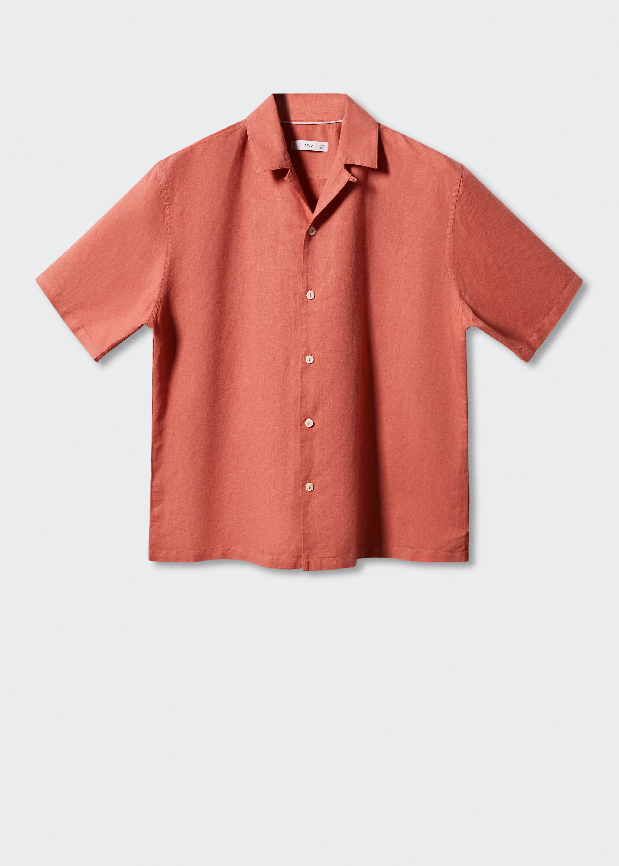 Baumwoll-Leinenhemd mit Bowling-Kragen - Artikel ohne Model