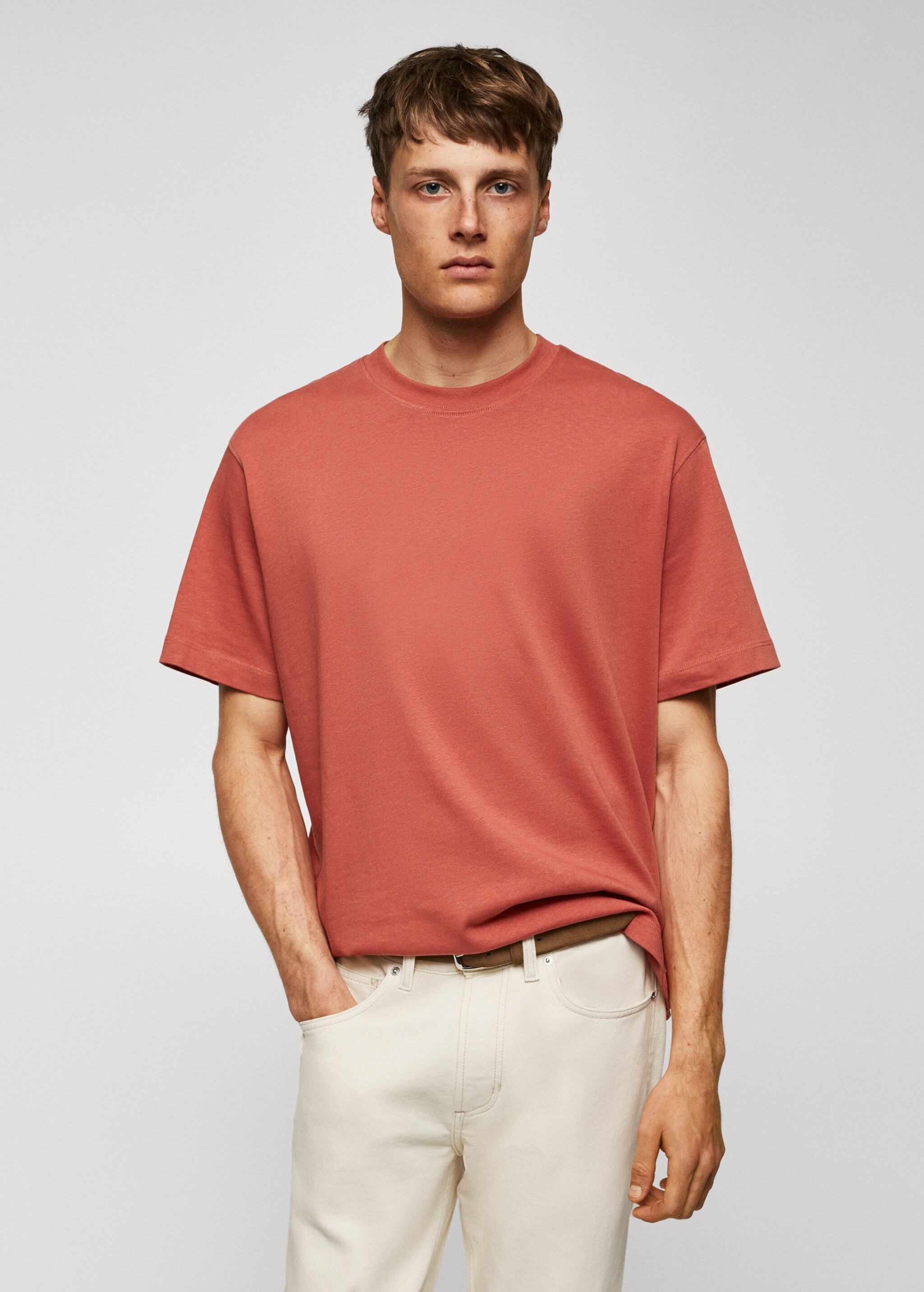 Camiseta básica 100% algodón relaxed fit - Plano medio