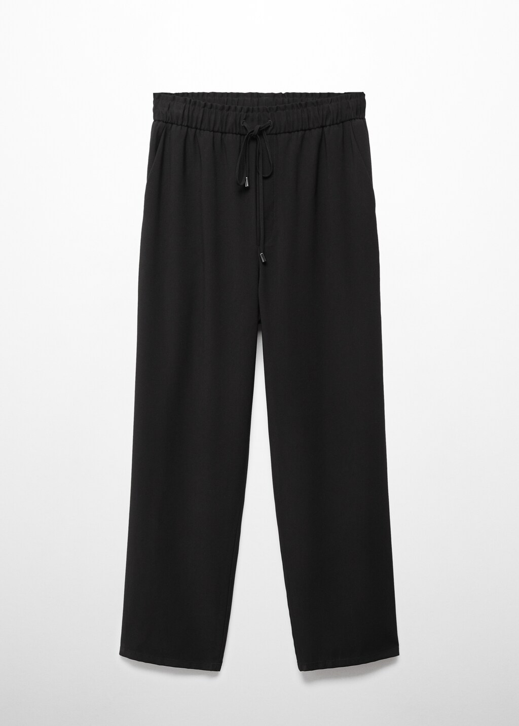 Flowy straight-fit trousers with bow - Women | MANGO Niger Flowy straight-fit trousers with bow - Women | MANGO Niger