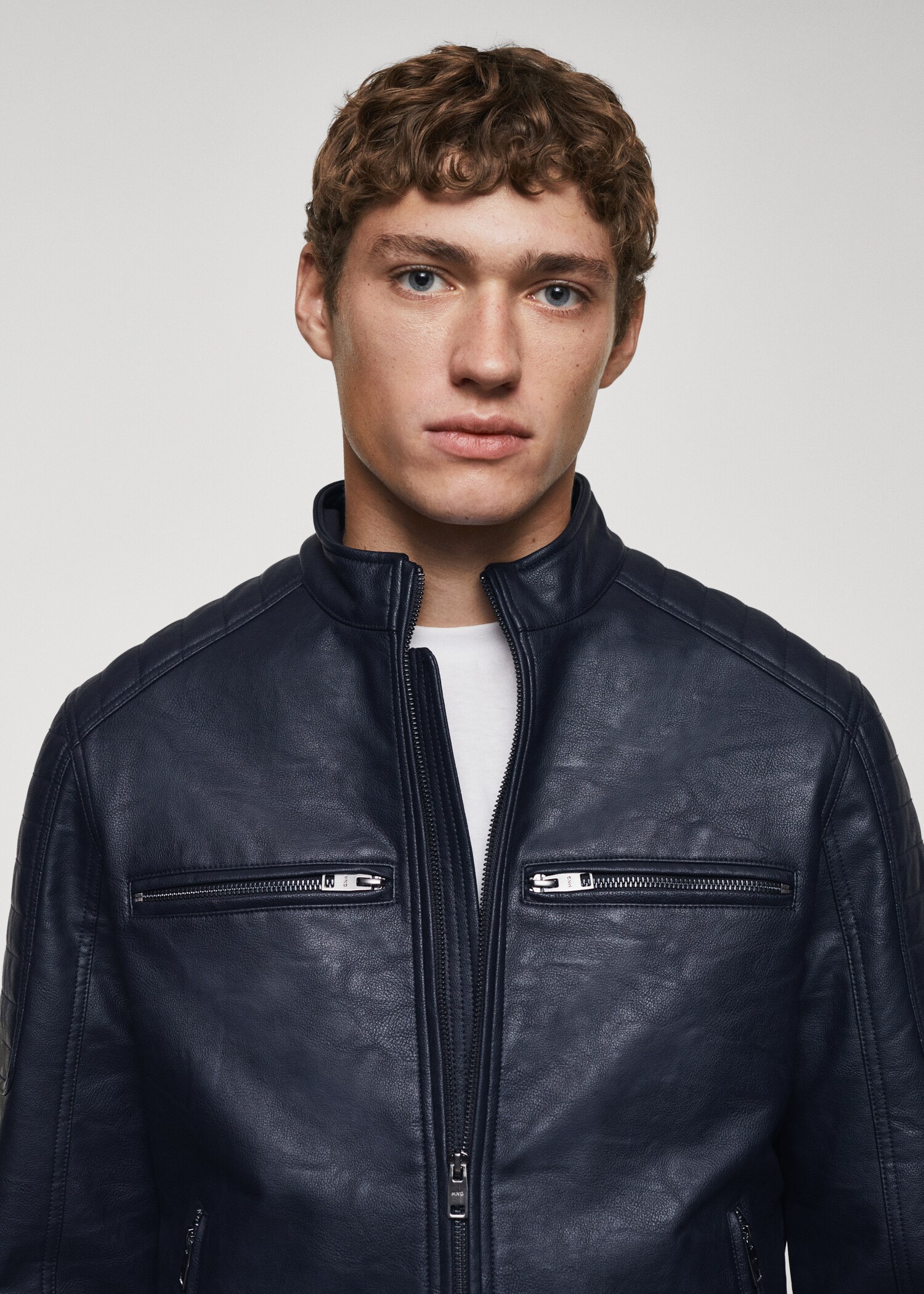Nappa leather-effect jacket - Details of the article 1