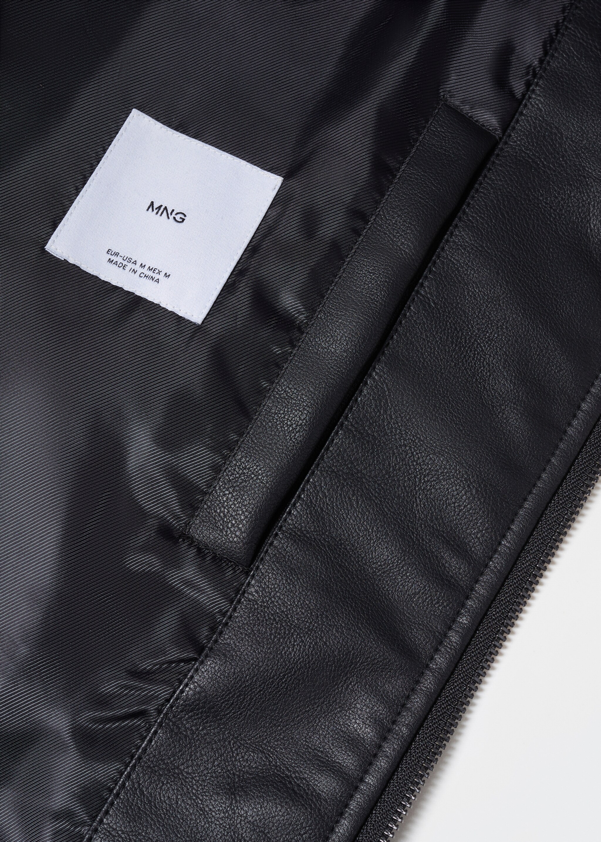 Nappa faux-leather jacket - Details of the article 8, Black. Ref: 57022505-00.