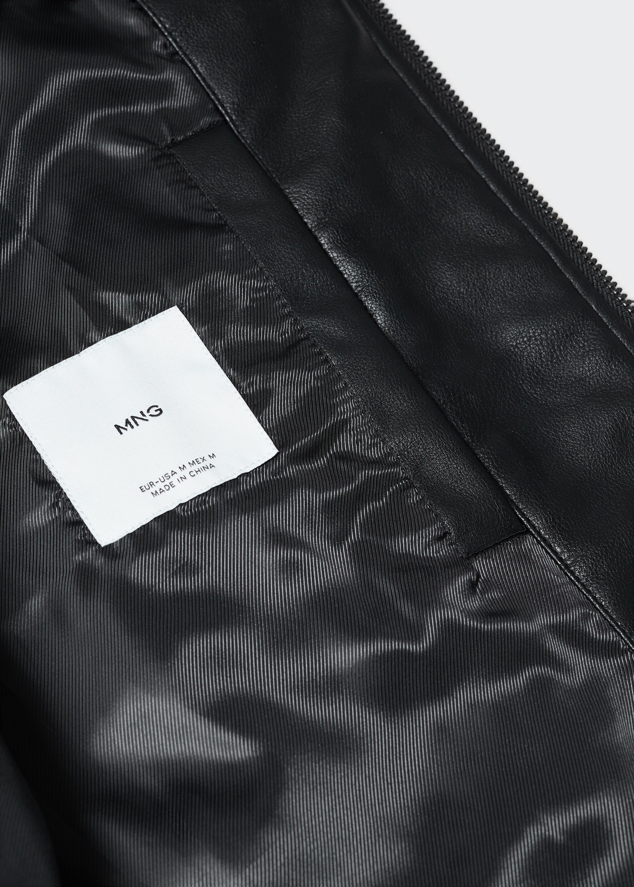 Leather-effect jacket with zips - Details of the article 8
