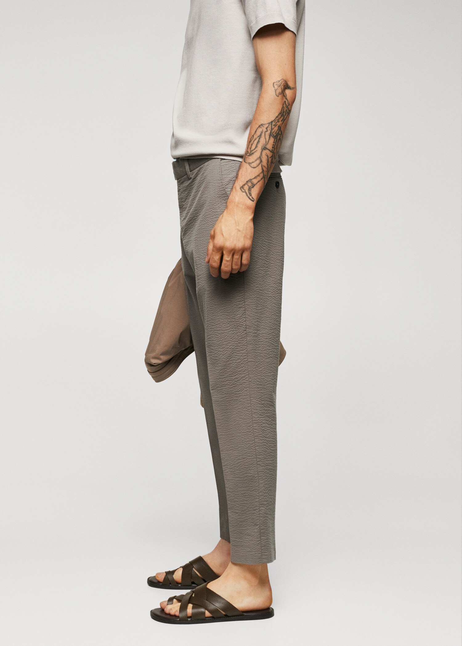 Slim fit-byxa seersucker stretch - Detaljer om artikeln 2