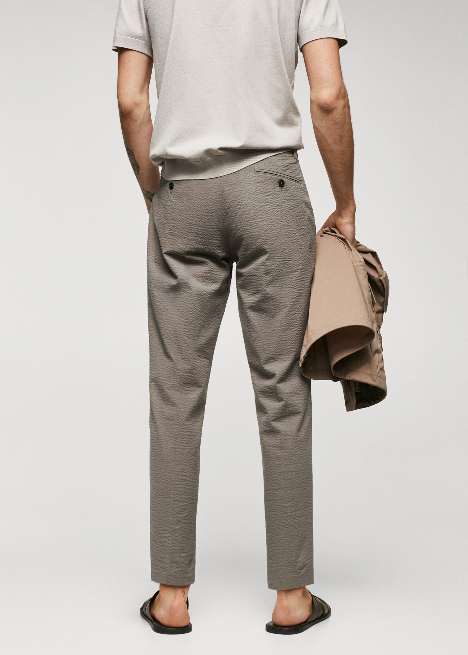 Slim fit-byxa seersucker stretch - Artikelns baksida