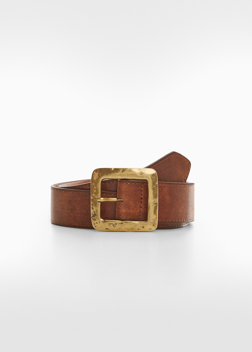 Ceinture boucle carree texture Femme MANGO Cote d Ivoire
