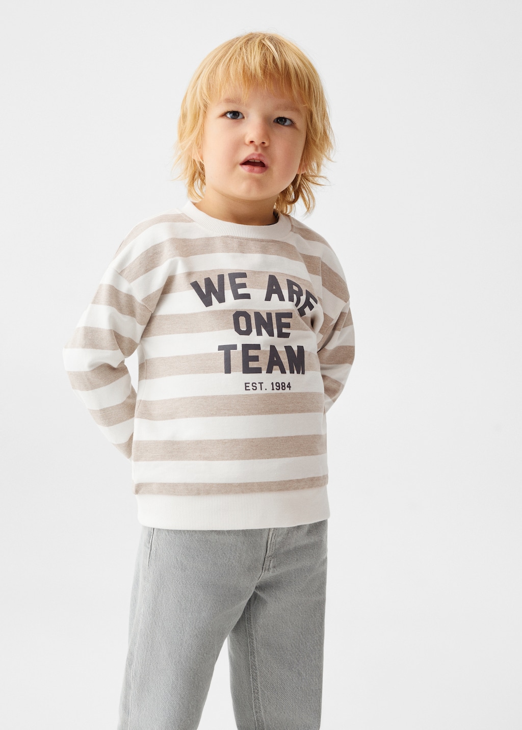 Striped cotton blend sweatshirt Kids MANGO Ireland