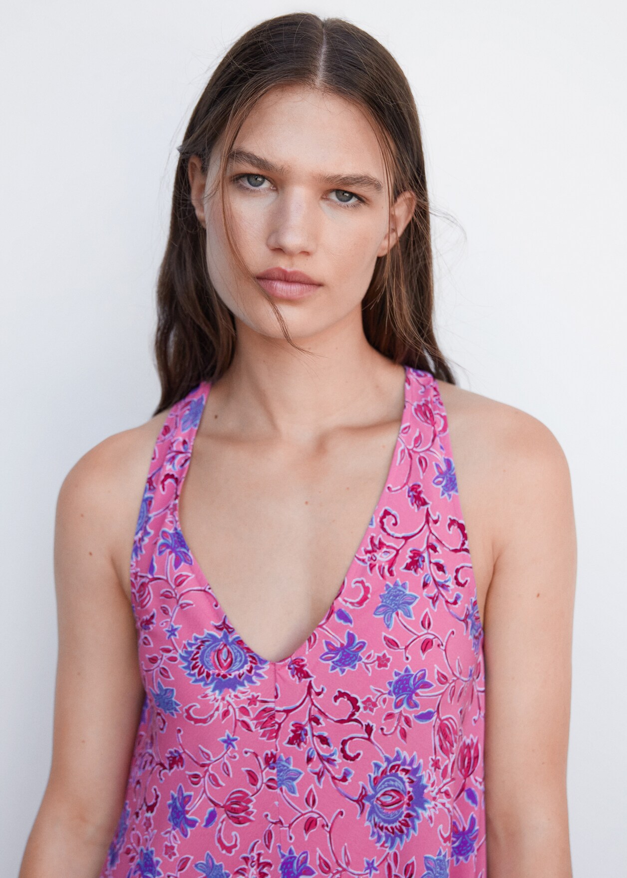 V neck Floral Dress Women MANGO USA v-neck-floral-dress-women-mango-usa