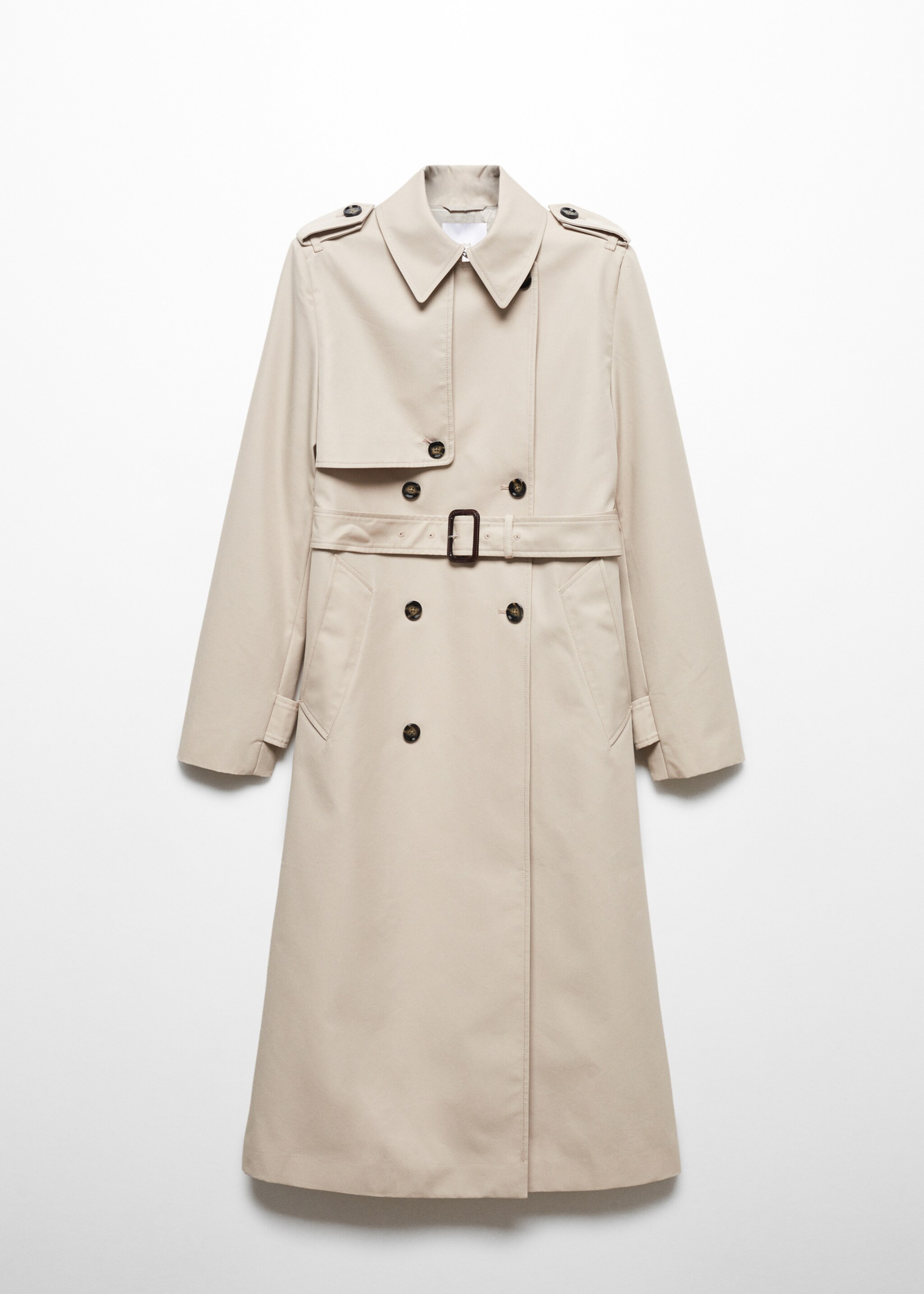 Waterproof double-breasted trench coat - Article without model, Light/Pastel Grey. Ref: 57023775-00.