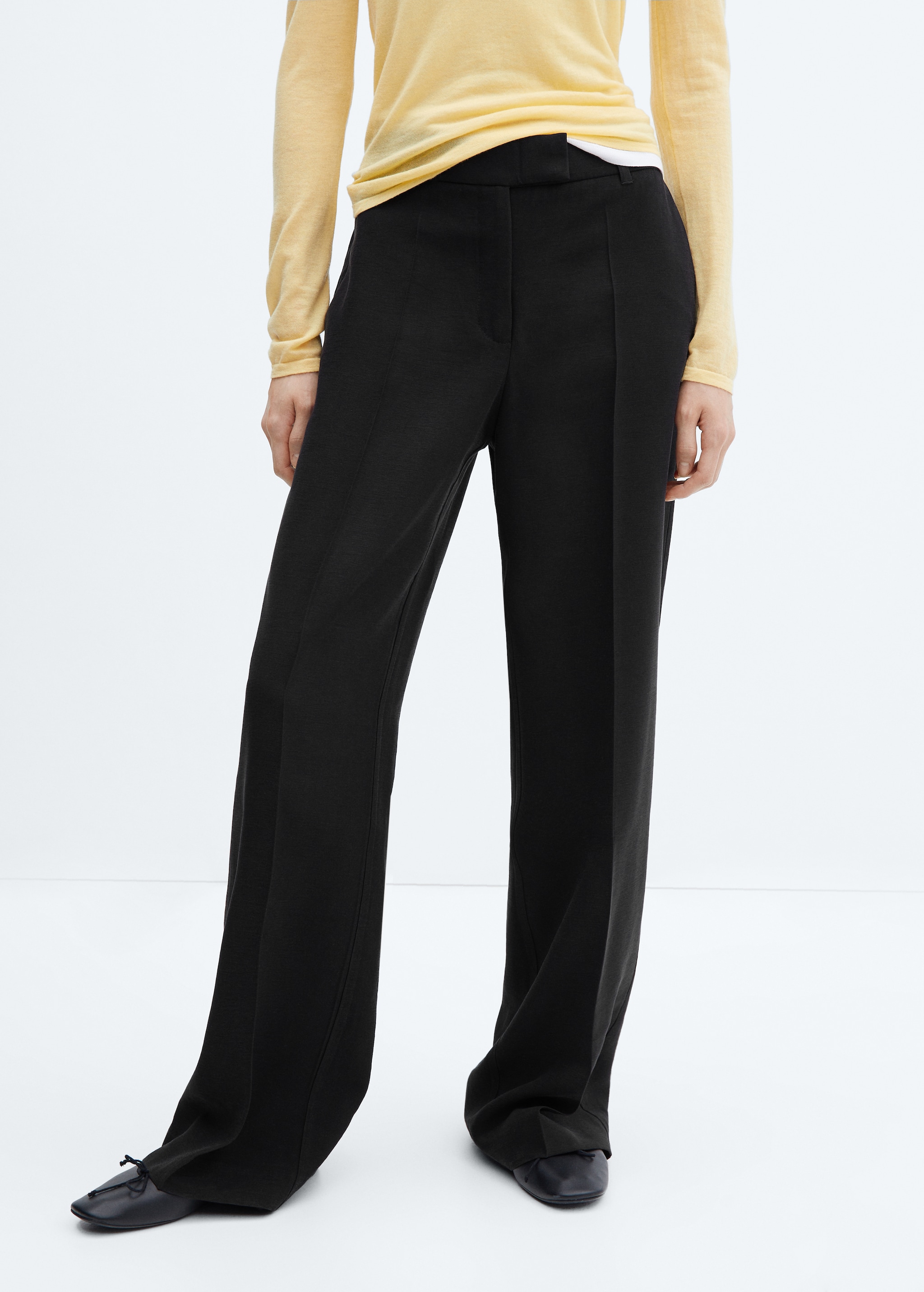Low-waist wideleg trousers