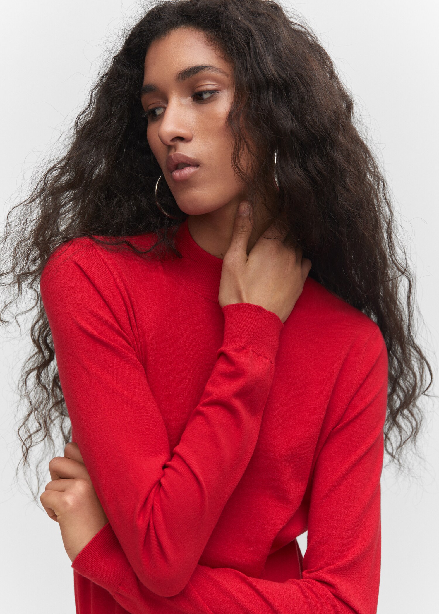 Fine-knit sweater with zip  - Details of the article 1