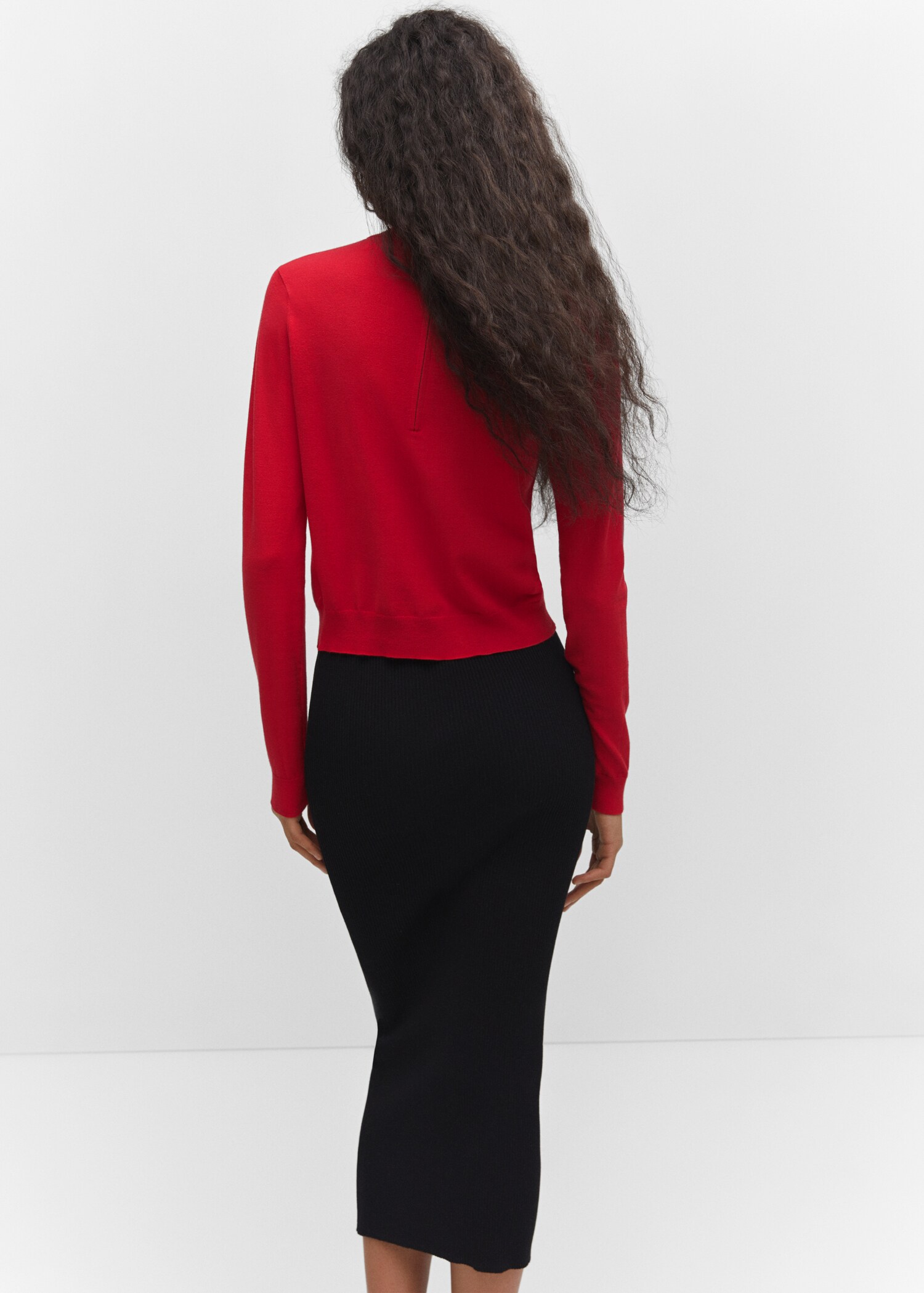 Fine-knit sweater with zip  - Reverse of the article