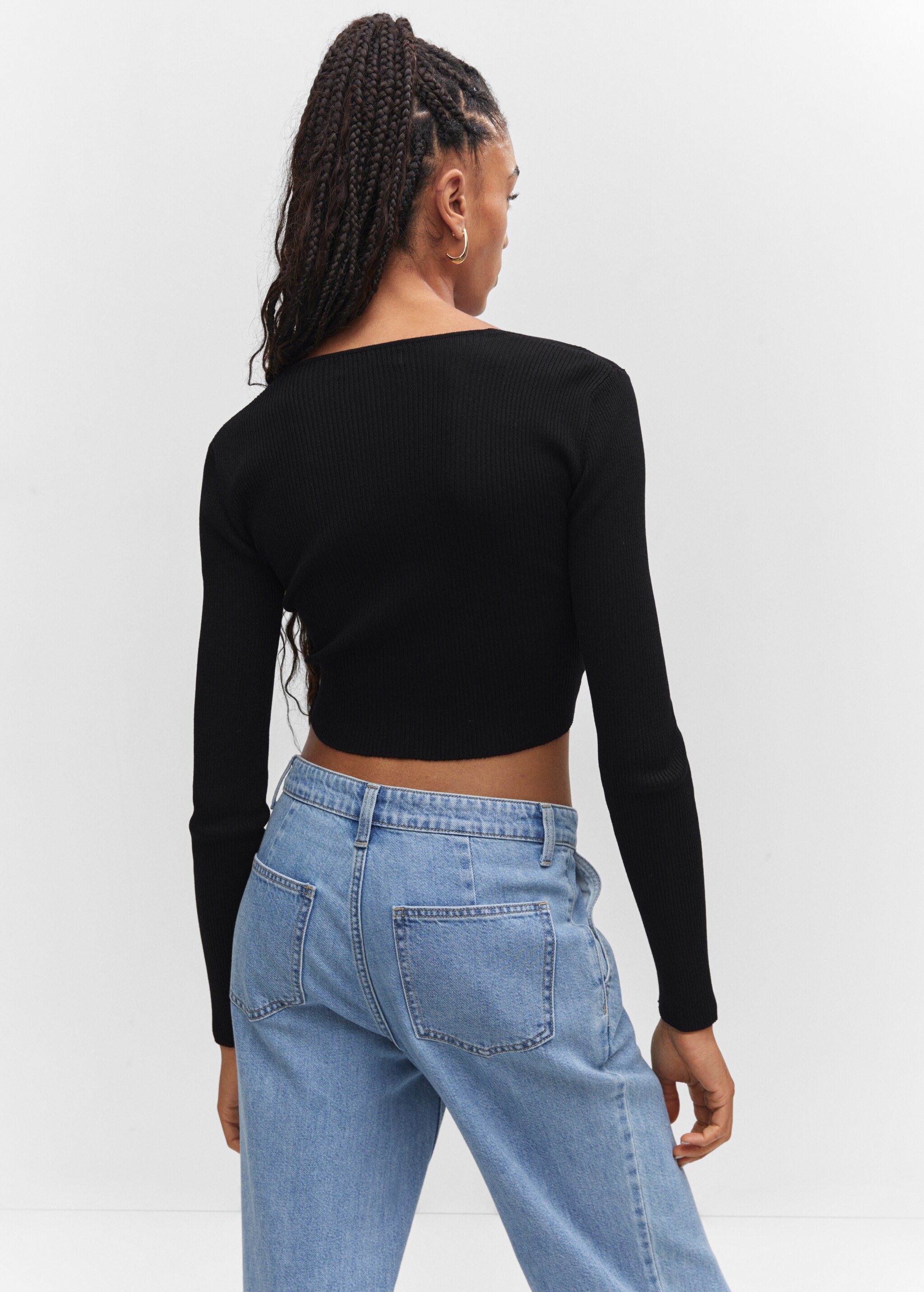 Pull-over crop croisé - Reverse of the article