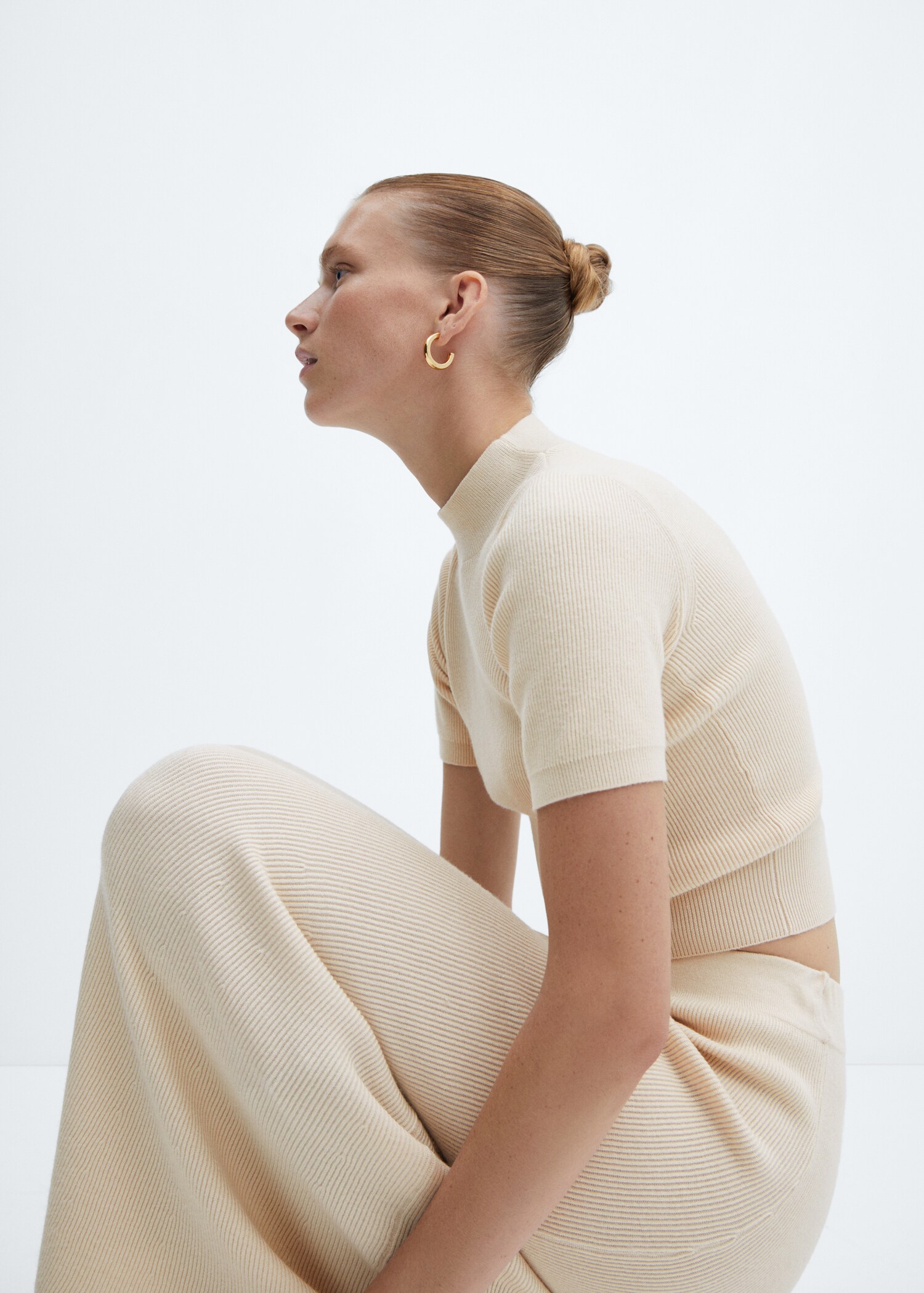 Perkins-neck short-sleeved sweater - Details of the article 2