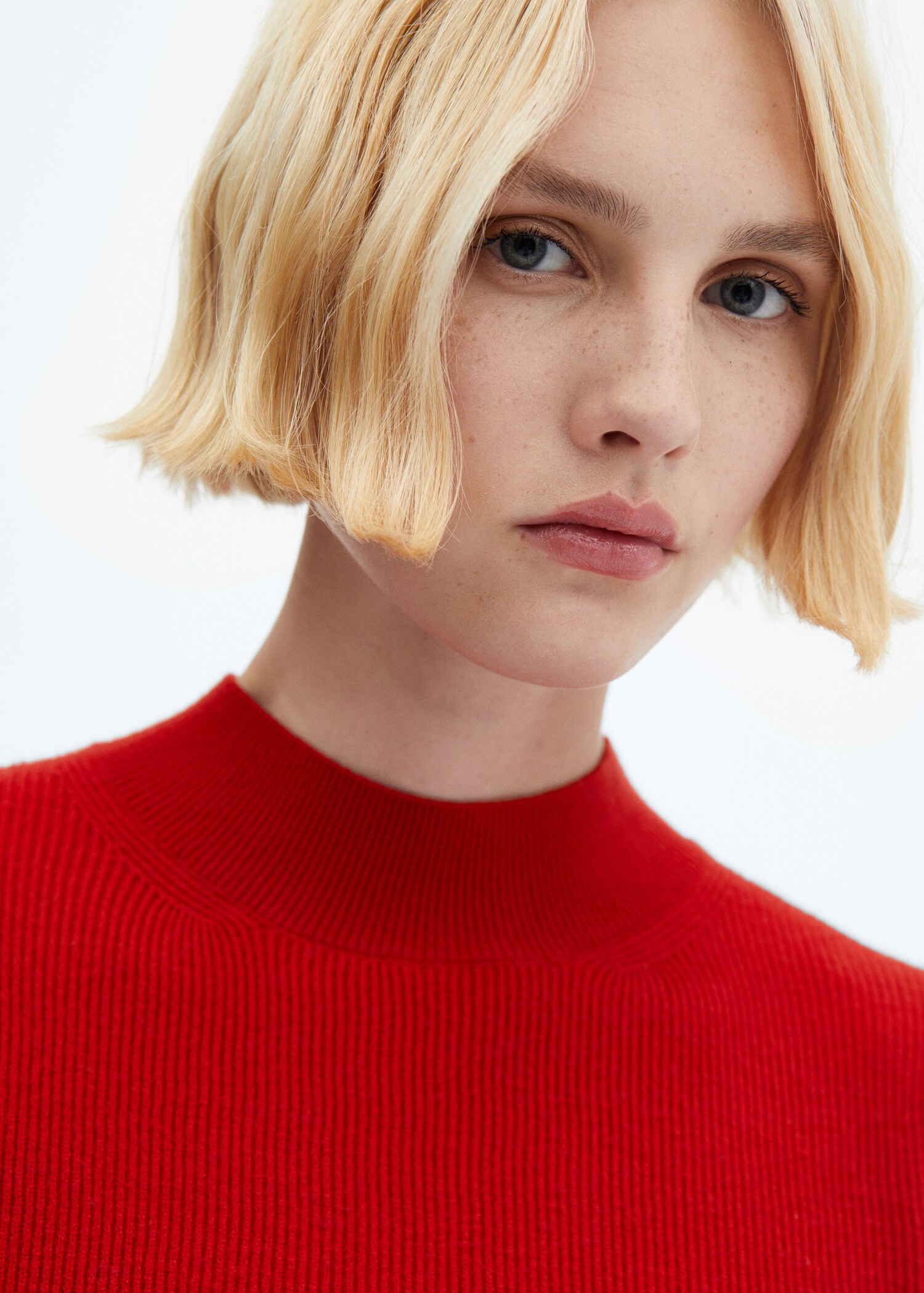 Perkins-neck short-sleeved sweater - Details of the article 1