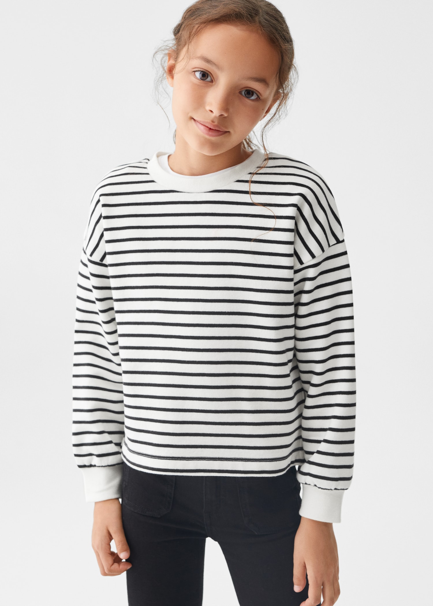 Striped cotton-blend sweatshirt - Main Image