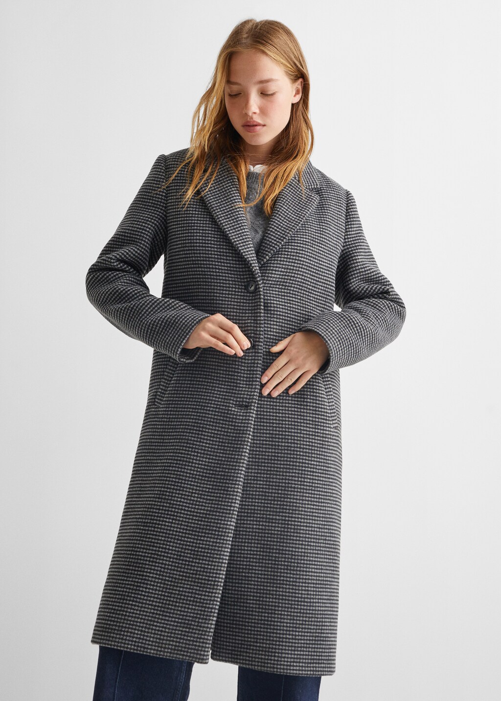 Manteau long a carreaux
