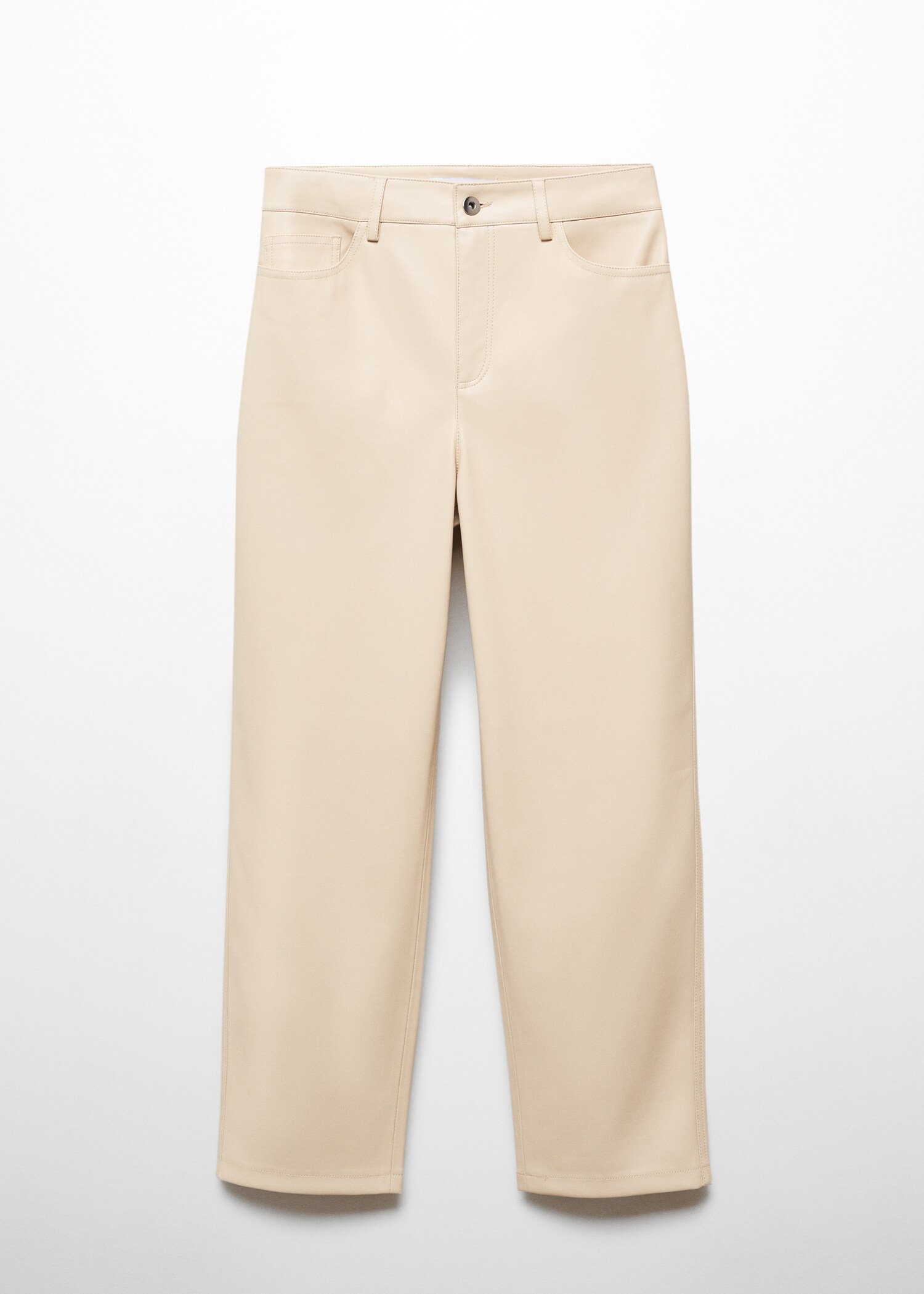 Leather-effect straight trousers - Article without model