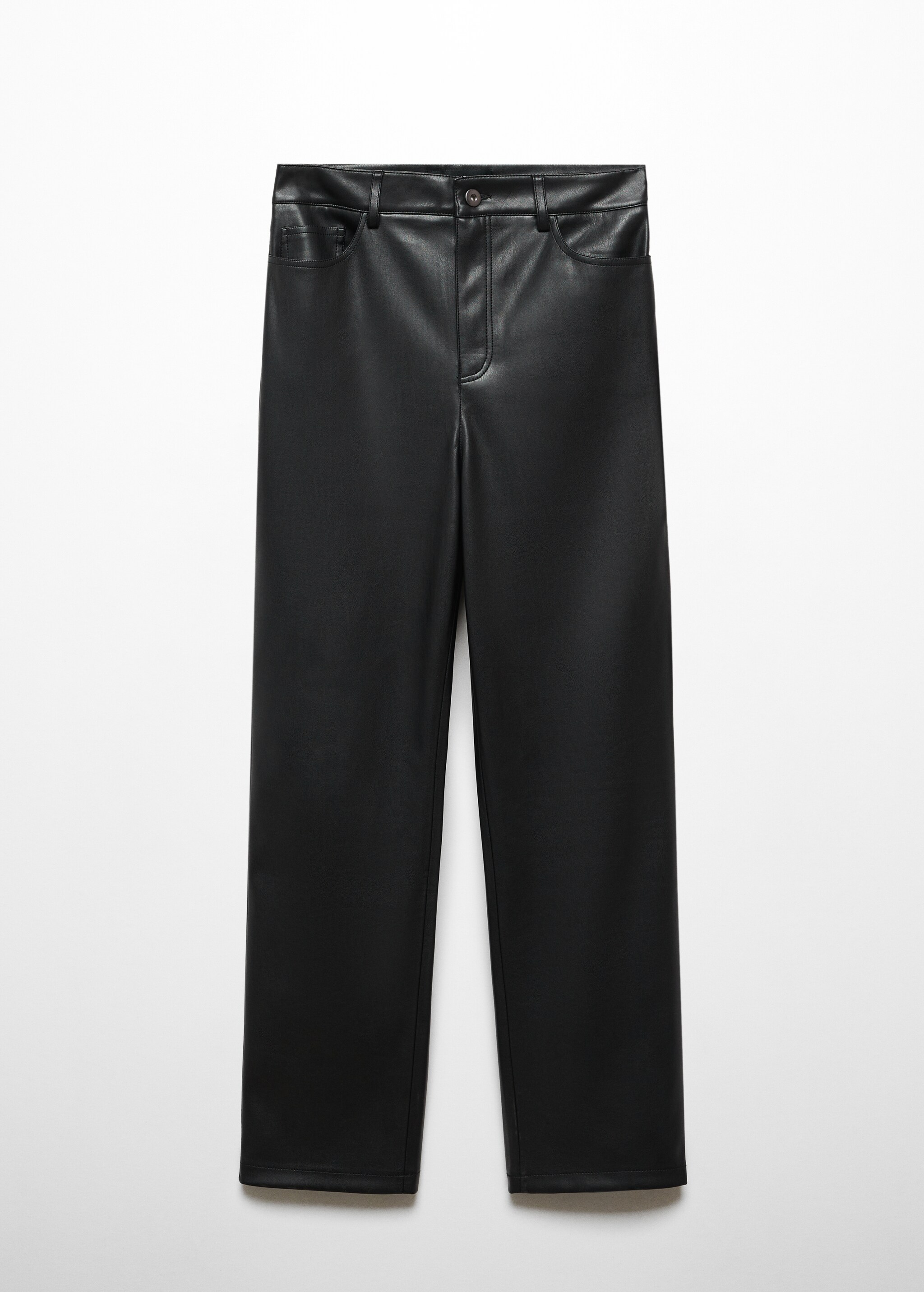 Deri görünümlü düz kesim pantolon  - Modelsiz ürün