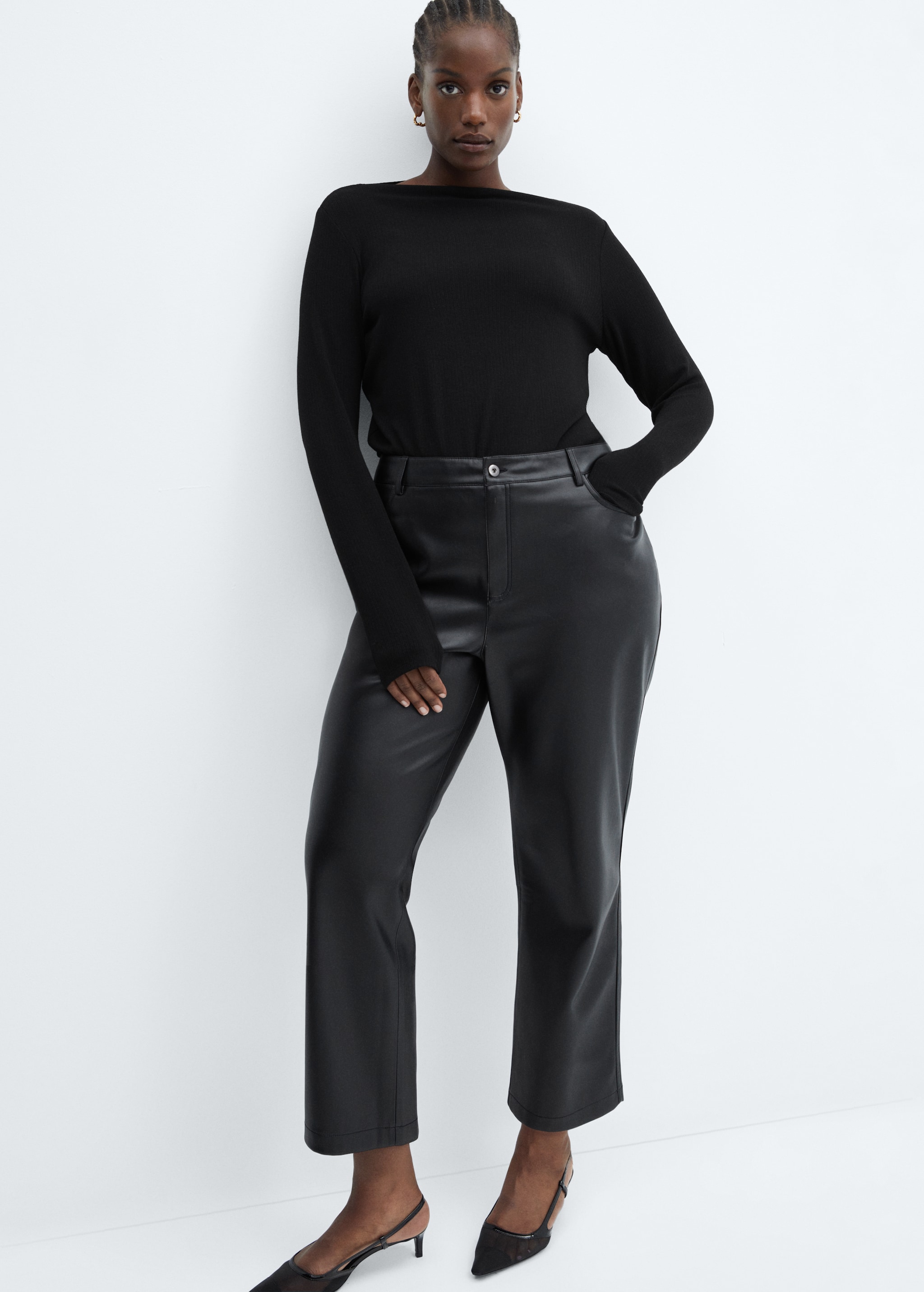 Pantalon Simili Cuir Look Pantalon Noir Femme Pantalon Paperbag