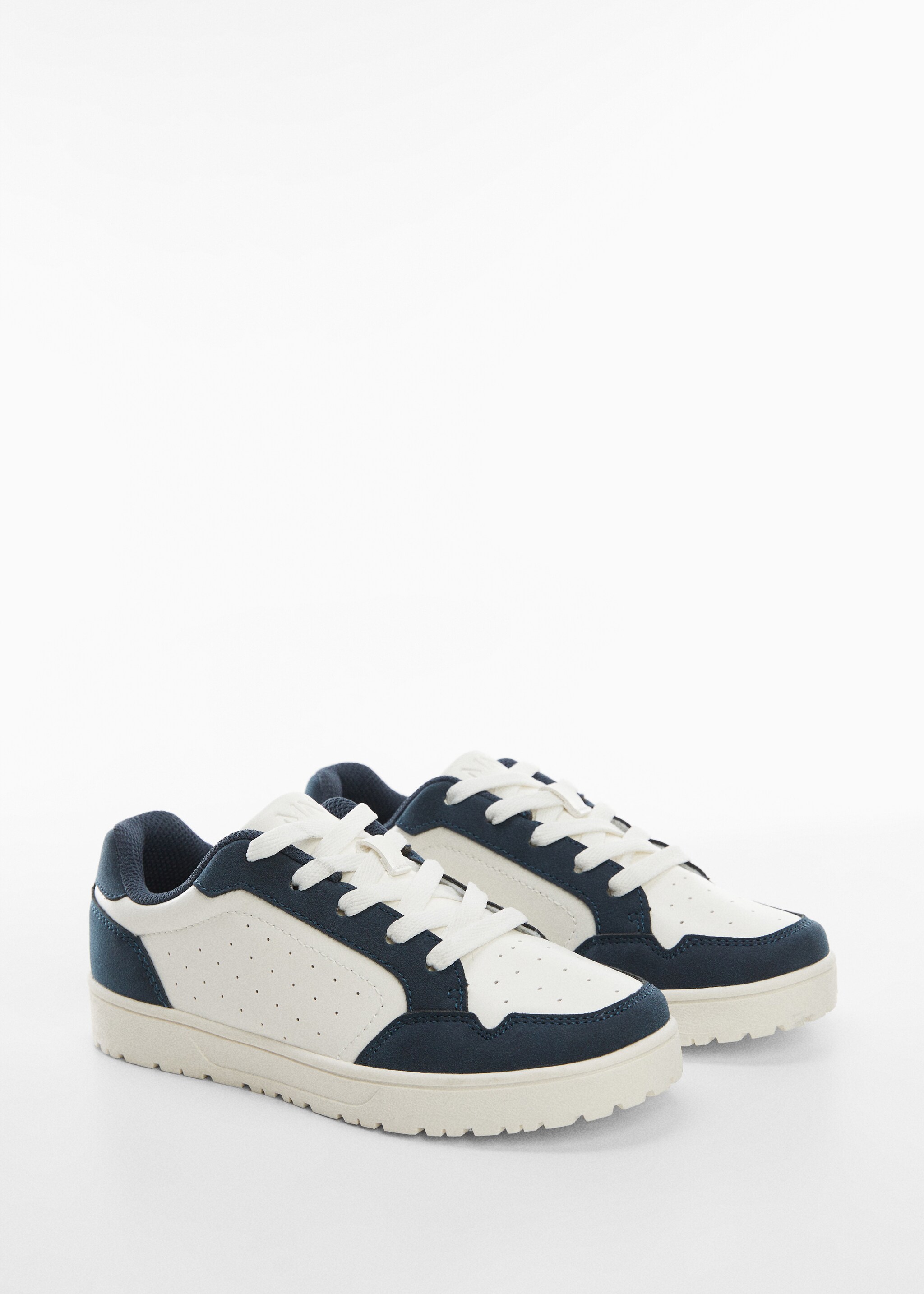 Lace-up mixed sneakers - Medium plane