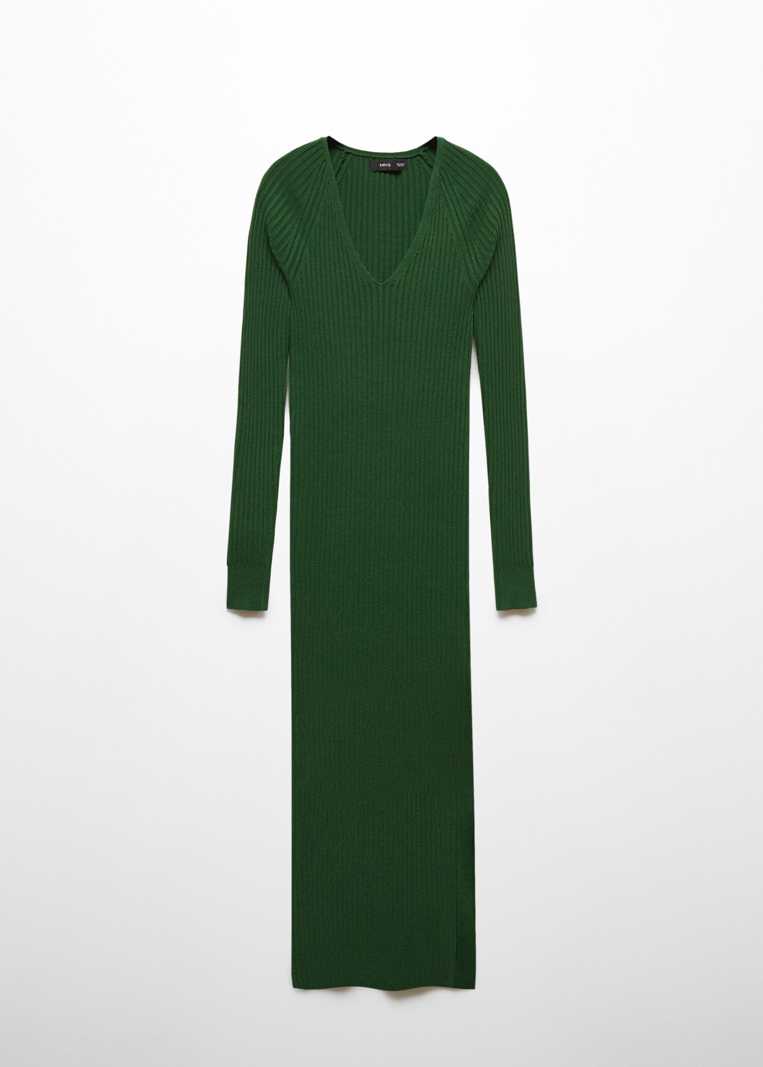 Ribbed V-neck dress - Article without model