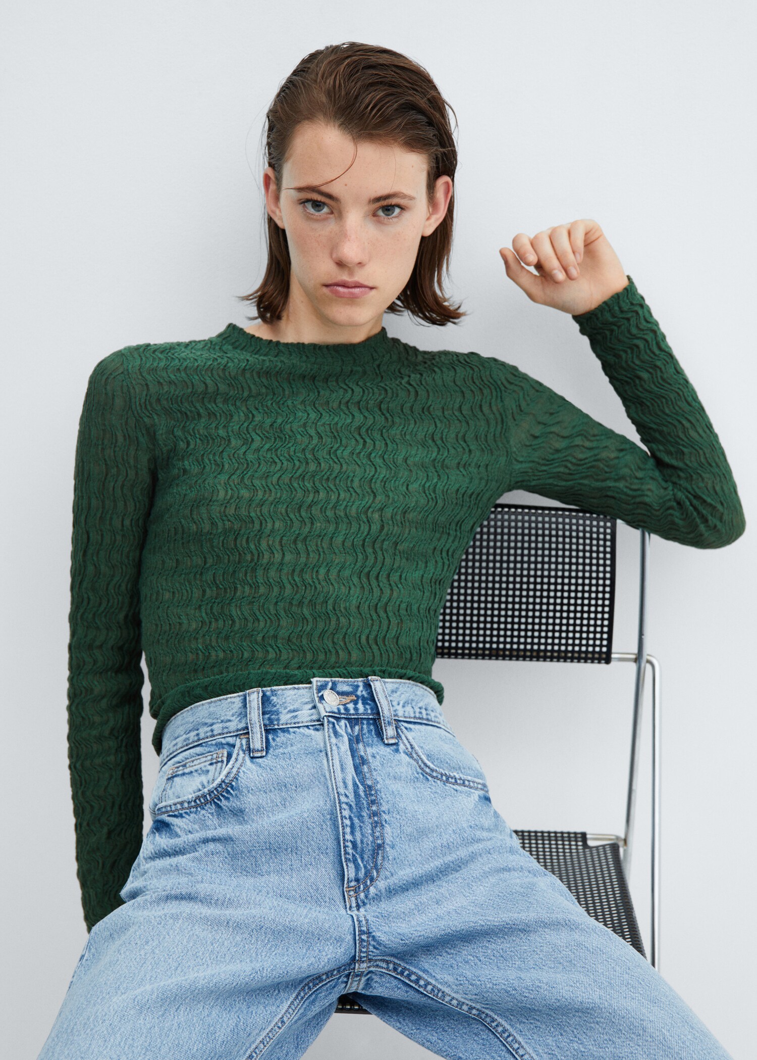 Gathered knitted t-shirt - Detaliu al articolului 2