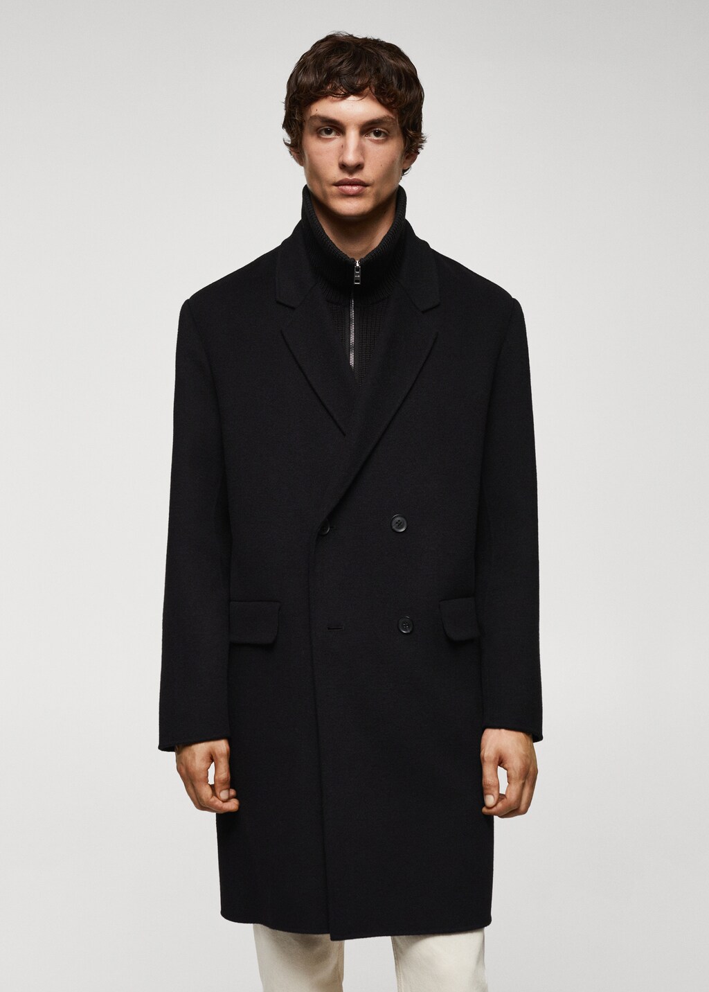 Manteau croise fait main laine recyclee Homme MANGO Nouvelle Caledonie