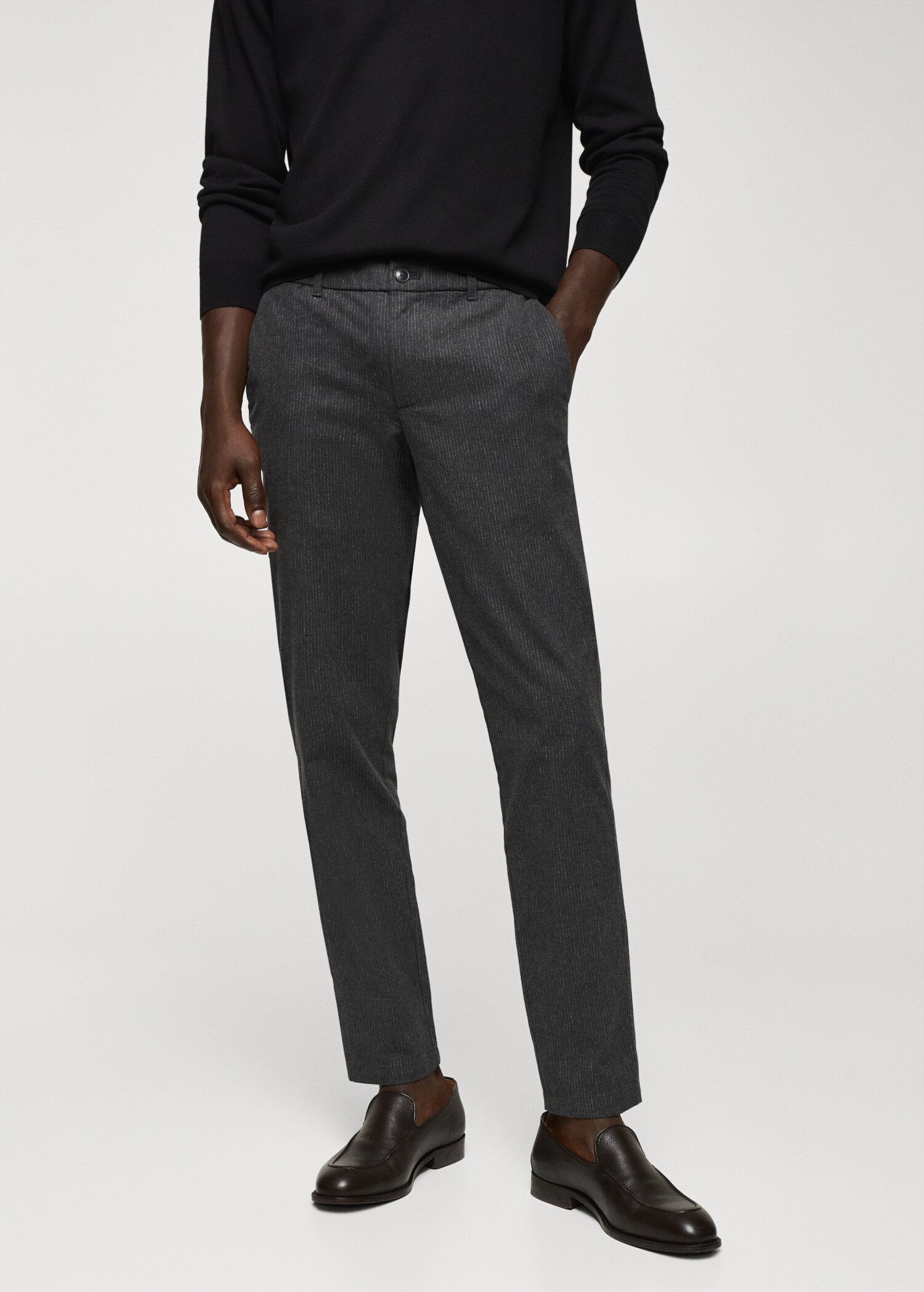 Pantalón slim fit algodón raya diplomática - Plano medio