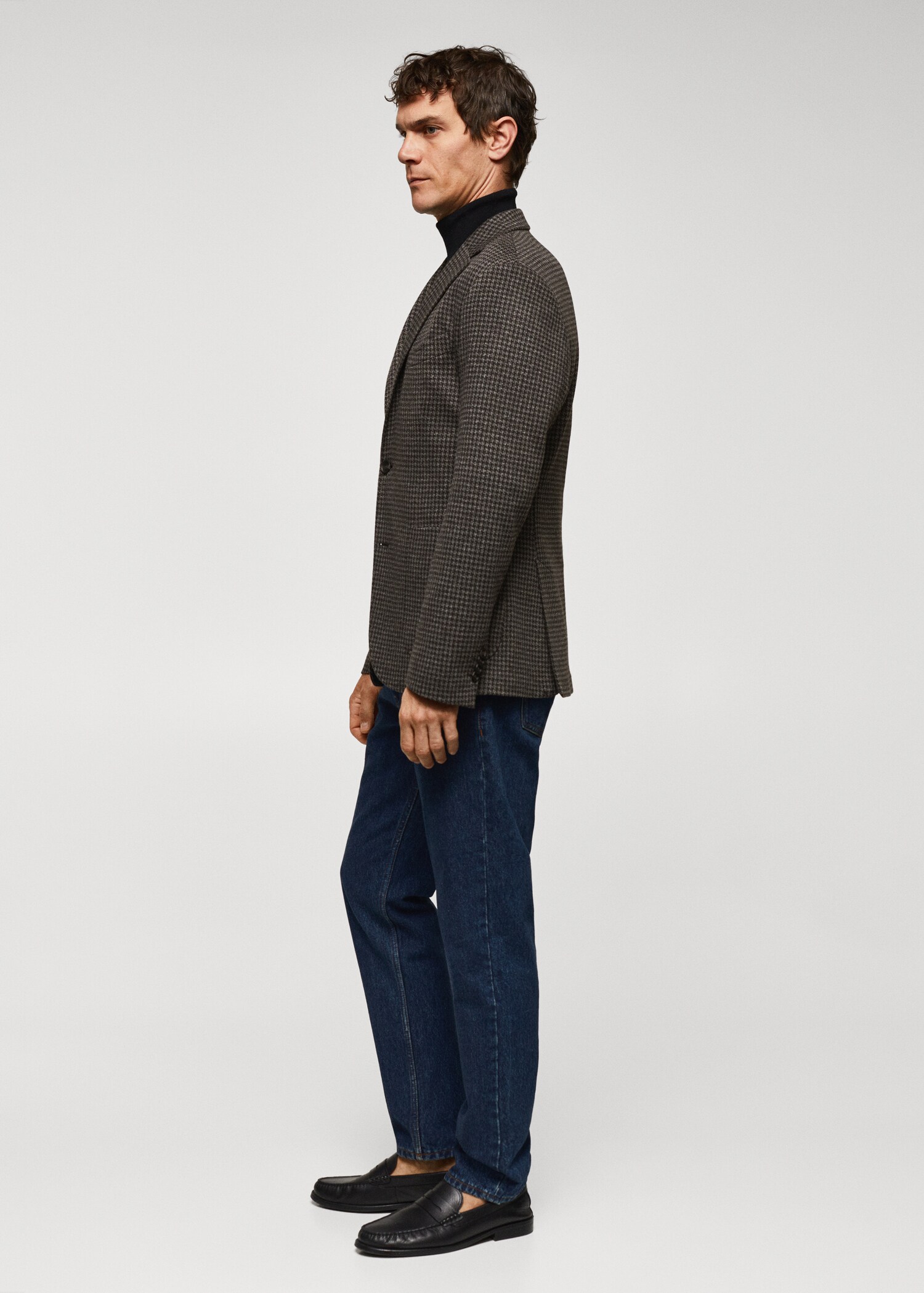 Slim-fit micro-houndstooth blazer - Details of the article 2