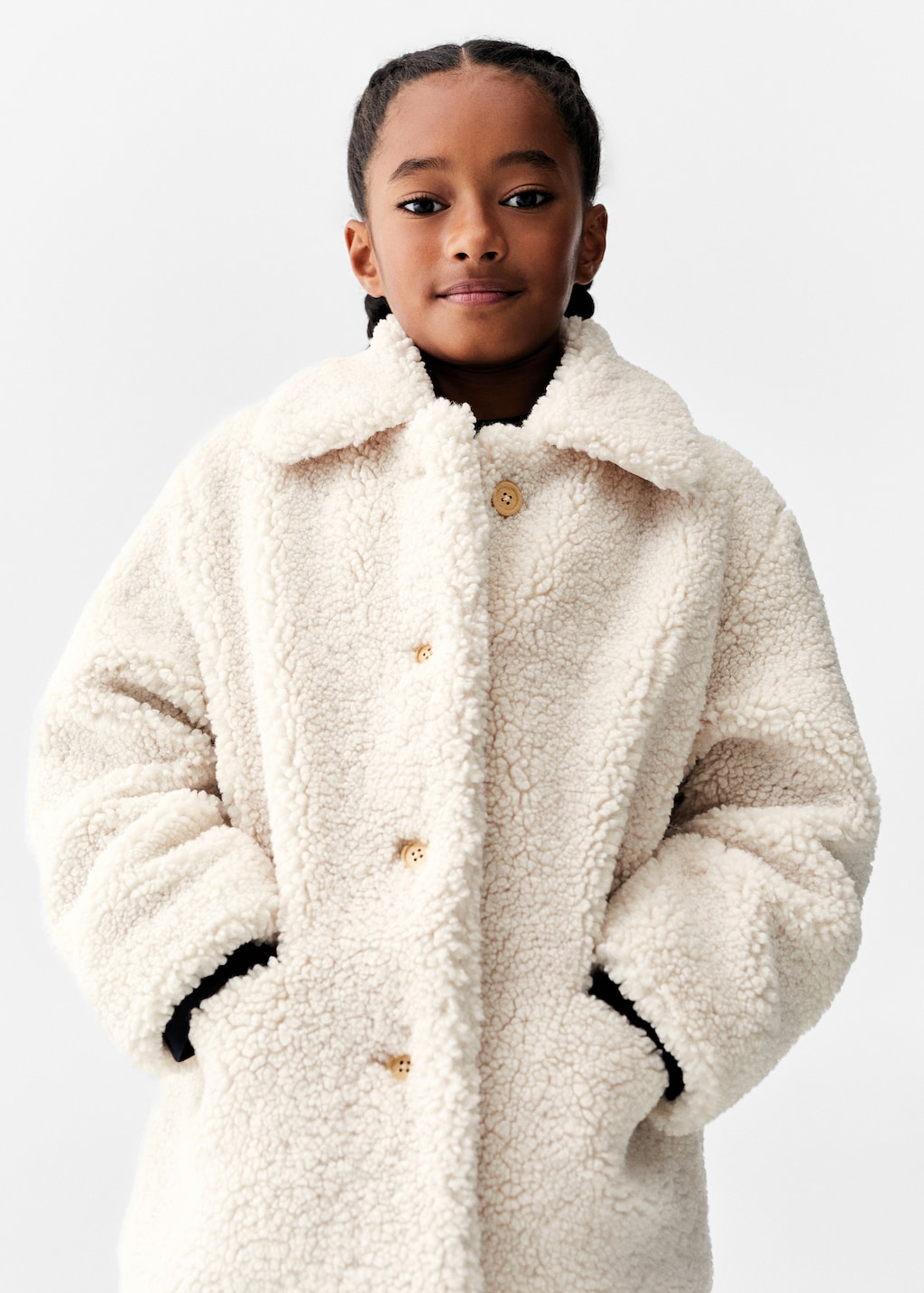 Shearling-effect coat - Kids | MANGO Niger Shearling-effect coat - Kids | MANGO Niger