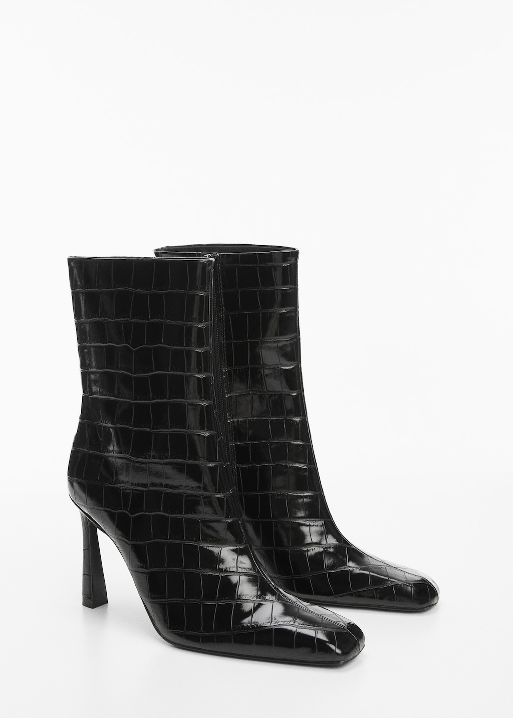 Bottines effet croco discount