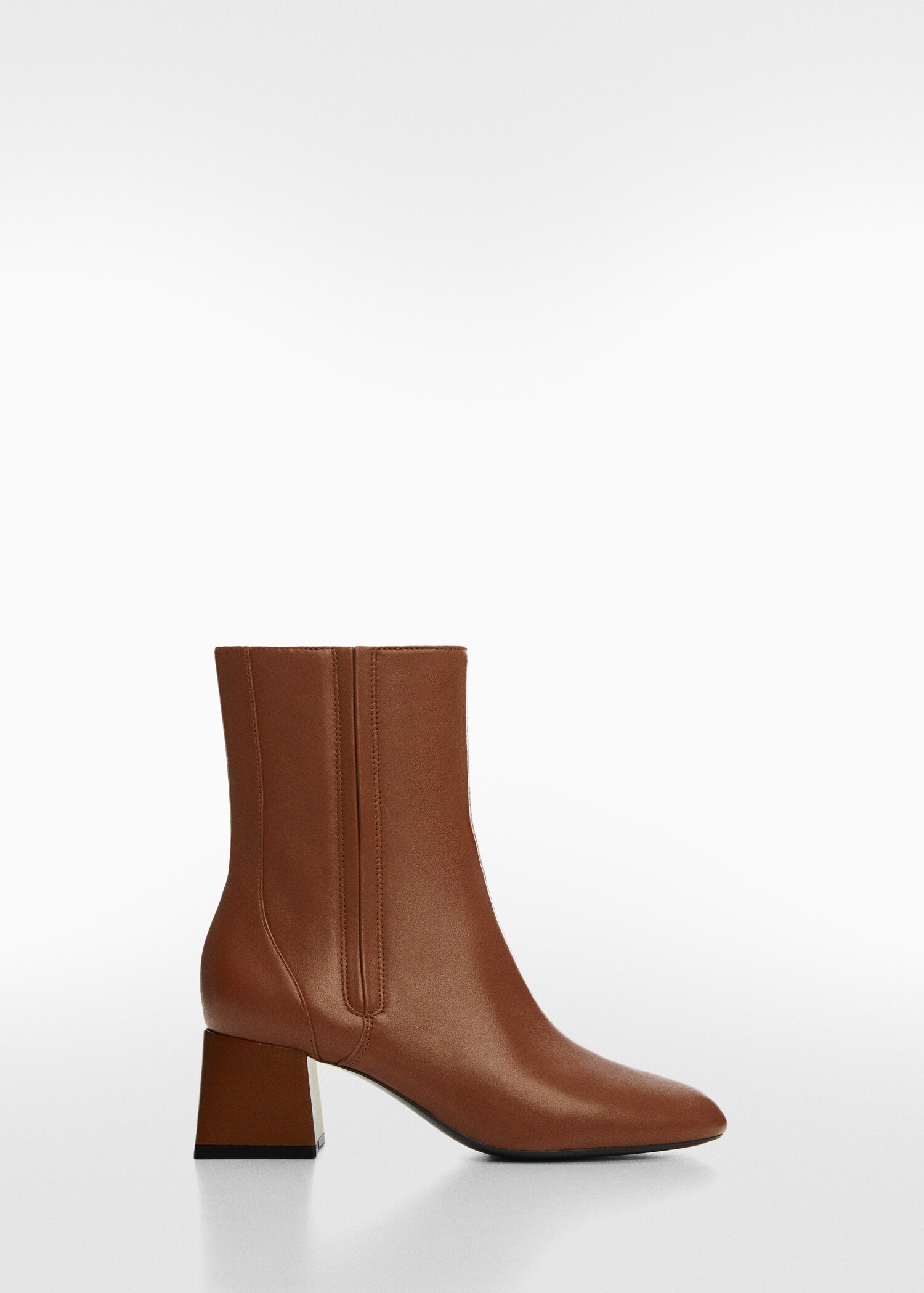Lederstiefelette mit Metallic-Absatz - Artikel ohne Model