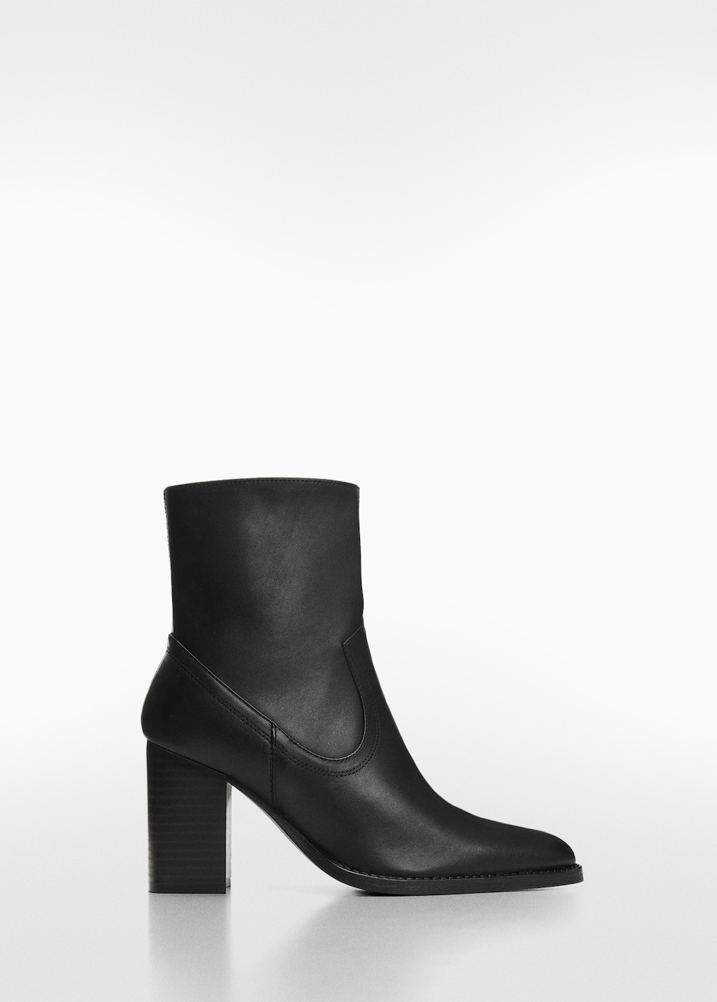 Leather ankle boots with block heel Women MANGO Syria