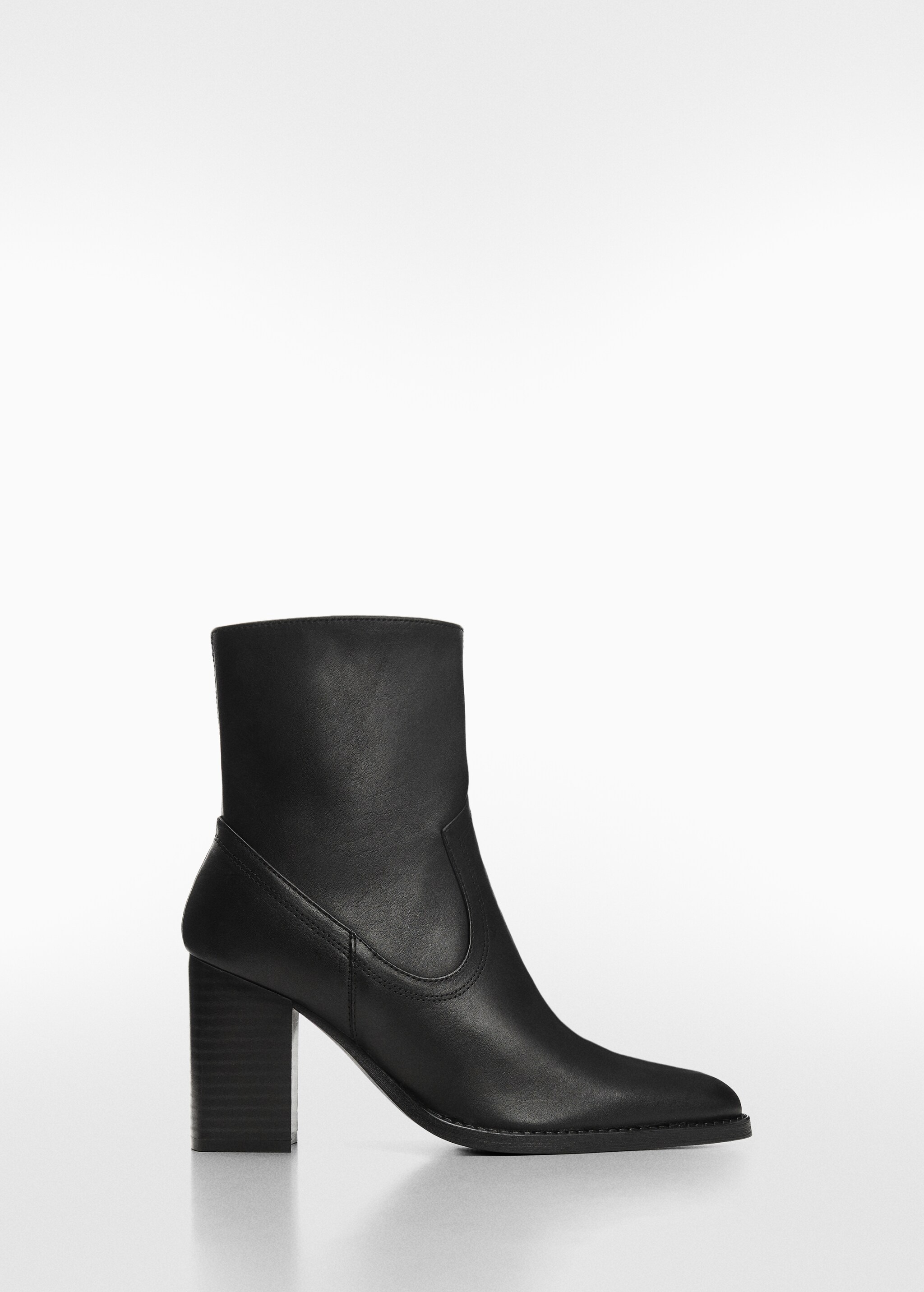Leather ankle boots with block heel - Article without model