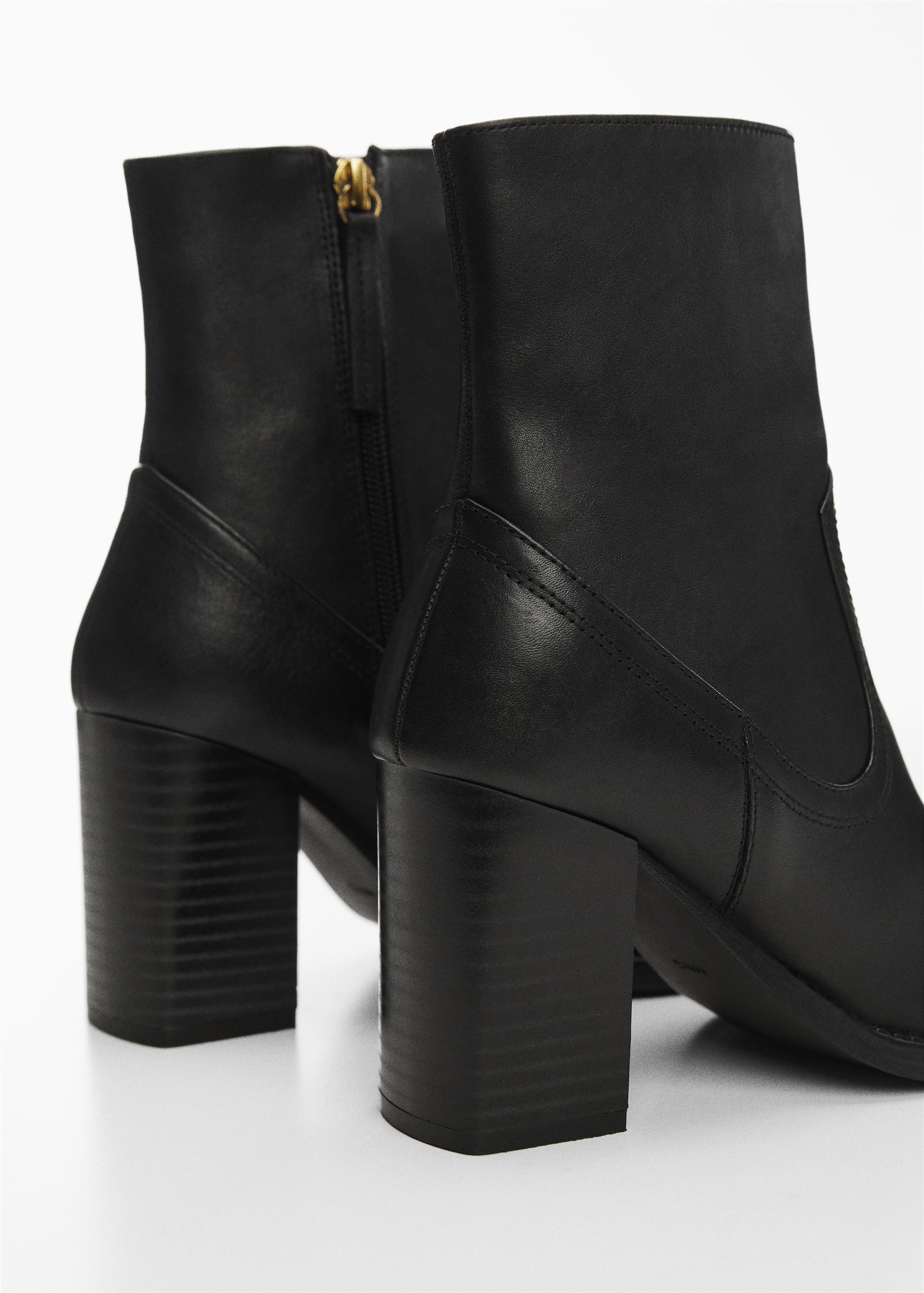 Leather ankle boots with block heel Women MANGO Vietnam
