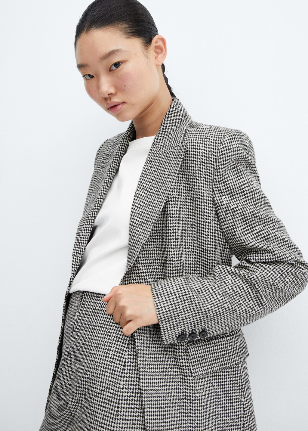 Veste pied de poule revers